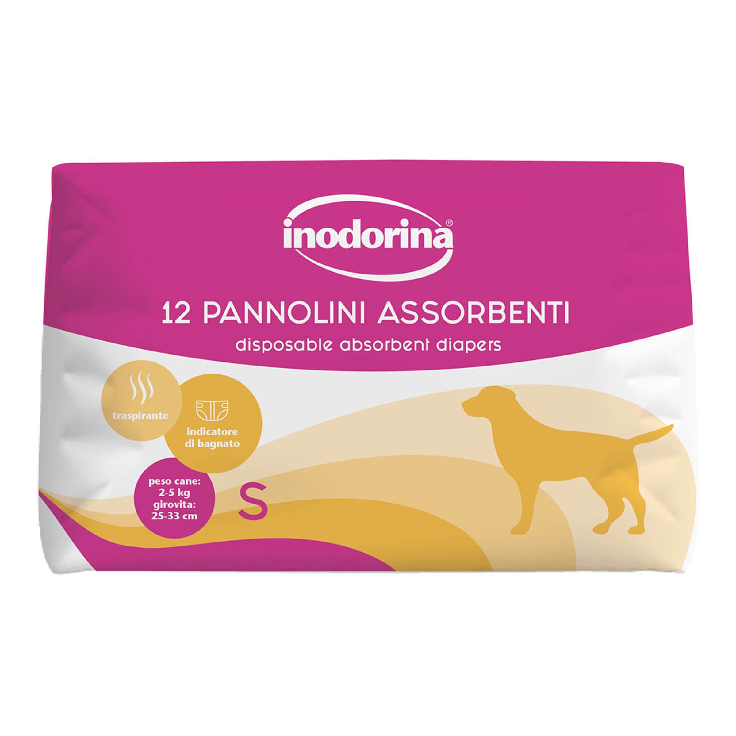 Imagen 0 de Pañal absorbente para perros y gatos Inodorina 12 piezas