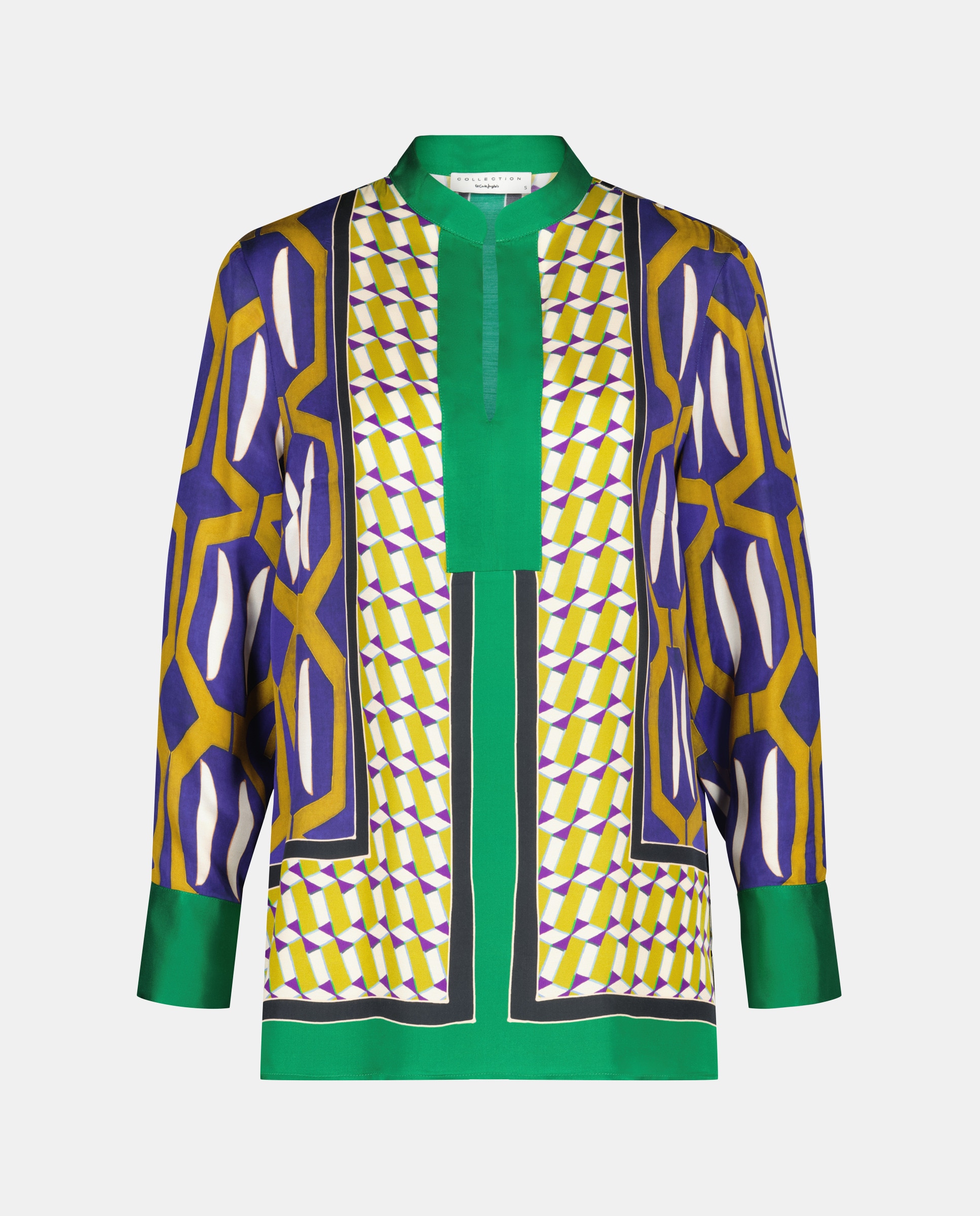 Blusa com Estampado Geométrico Verde-1