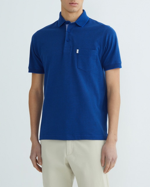Imagen 0 de Polo de hombre manga corta de piqué con bolsillo