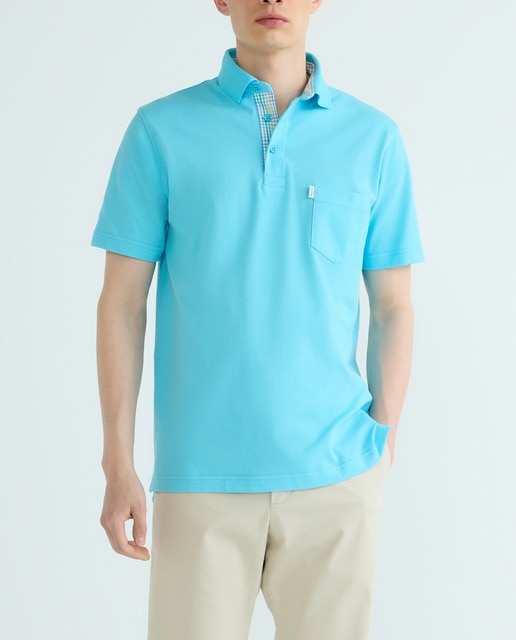 Imagen 0 de Polo de hombre manga corta de piqué con bolsillo