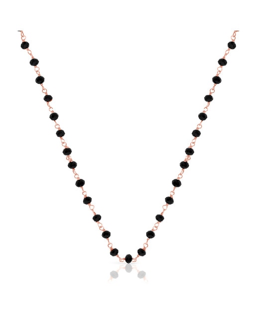 Imagen 0 de Cadena de Plata de Ley 925 con cuentas en circonita negra natural.