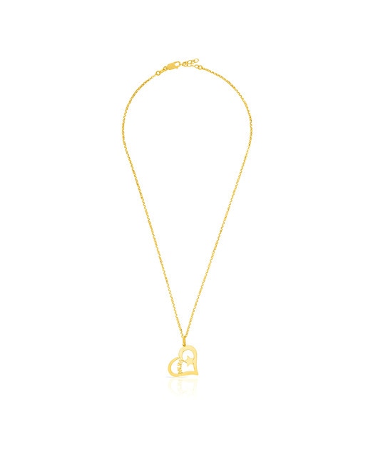 Imagen 0 de Collar de Plata de Ley 925 con colgante en forma de corazón e inscripción MUM