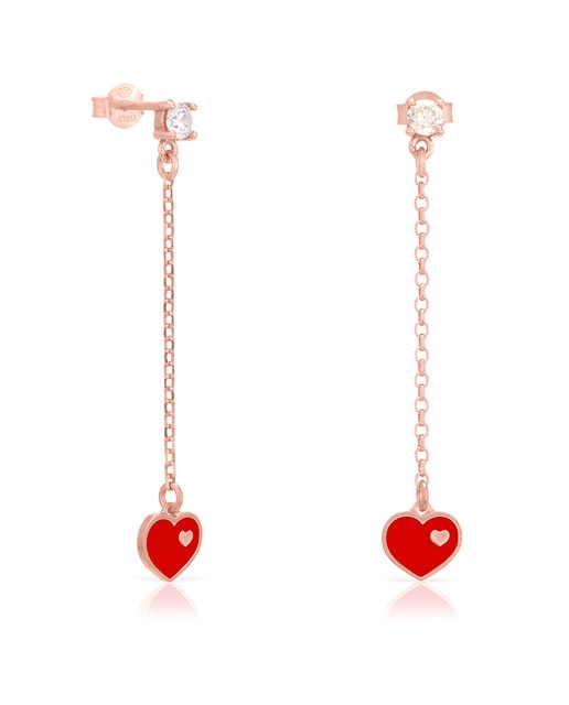 Imagen 0 de Pendiente de Plata de Ley 925 colgante con corazón esmaltado