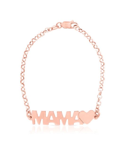 Imagen 0 de Pulsera de Plata de Ley 925 con inserción de colgante MAMA+CORAZON
