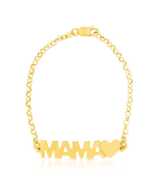 Imagen 0 de Pulsera de Plata de Ley 925 con inserción de colgante MAMA+CORAZON