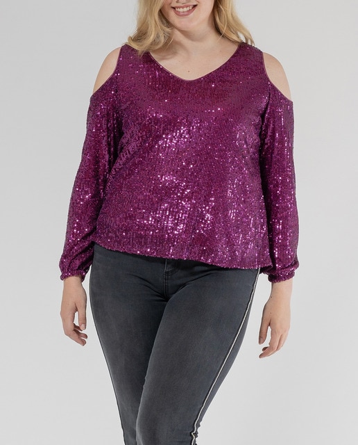 Imagen 0 de Blusa de lentejuelas