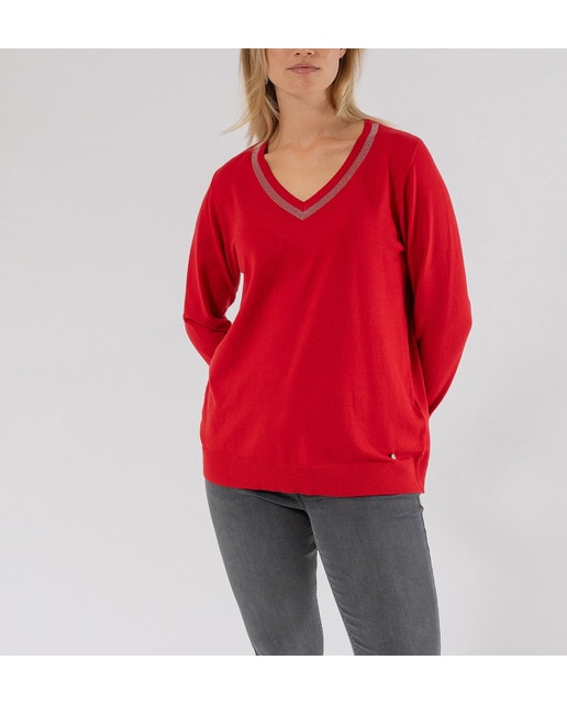 Imagen 0 de Sueter escote pico con cadena