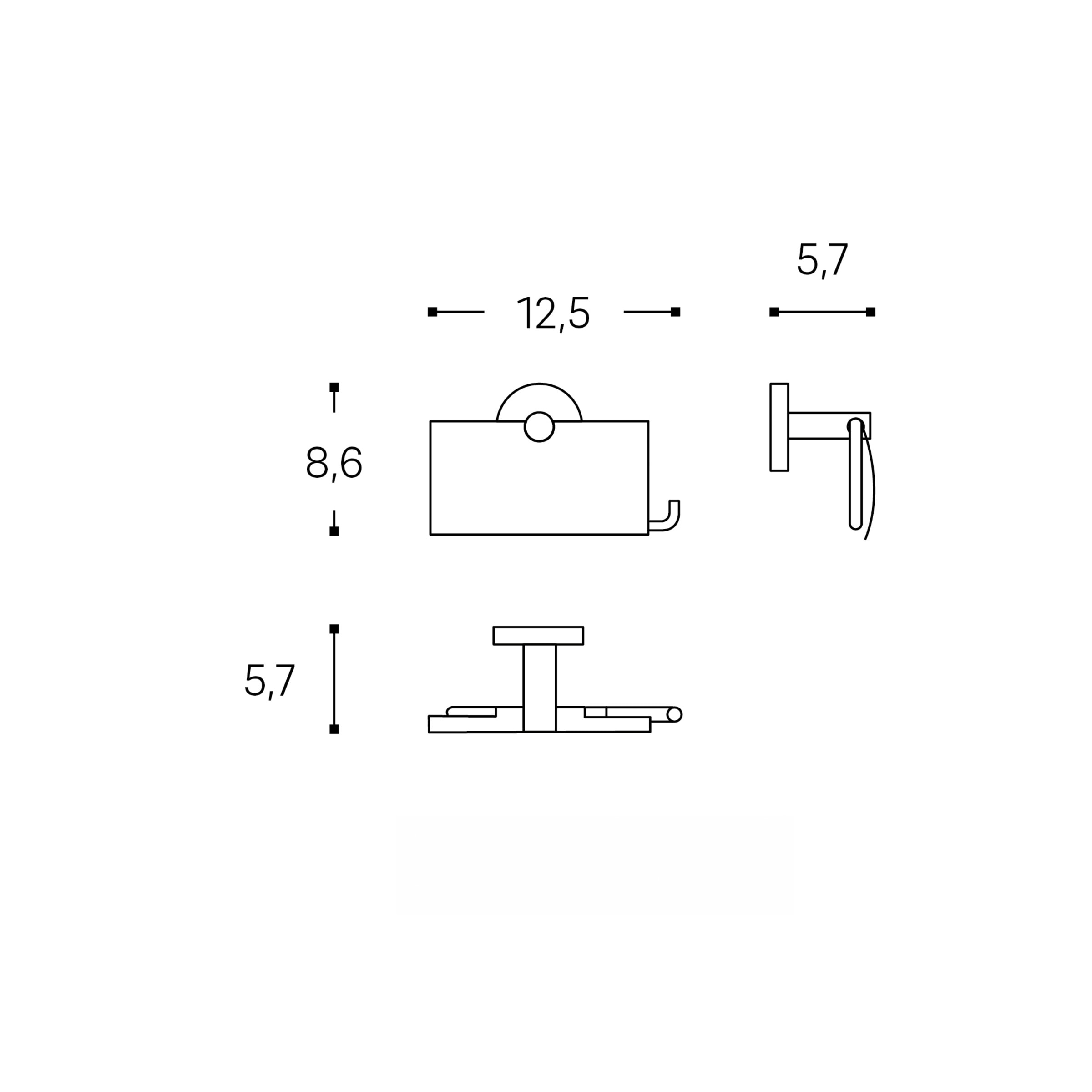 Portarrollos con tapa Start Cosmic Negro mate-6
