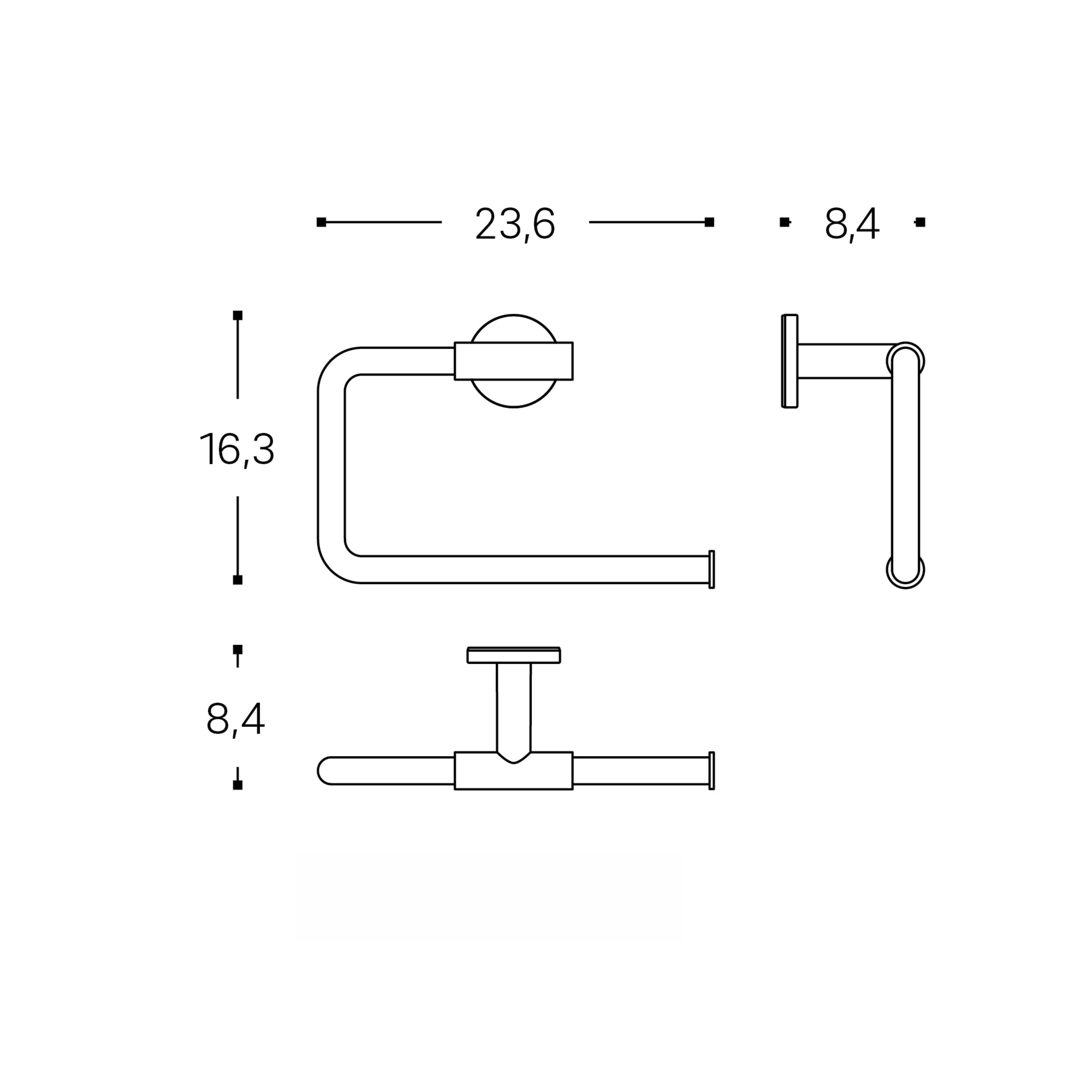 Toallero de aro Architect S+ Cosmic Acero mate-3