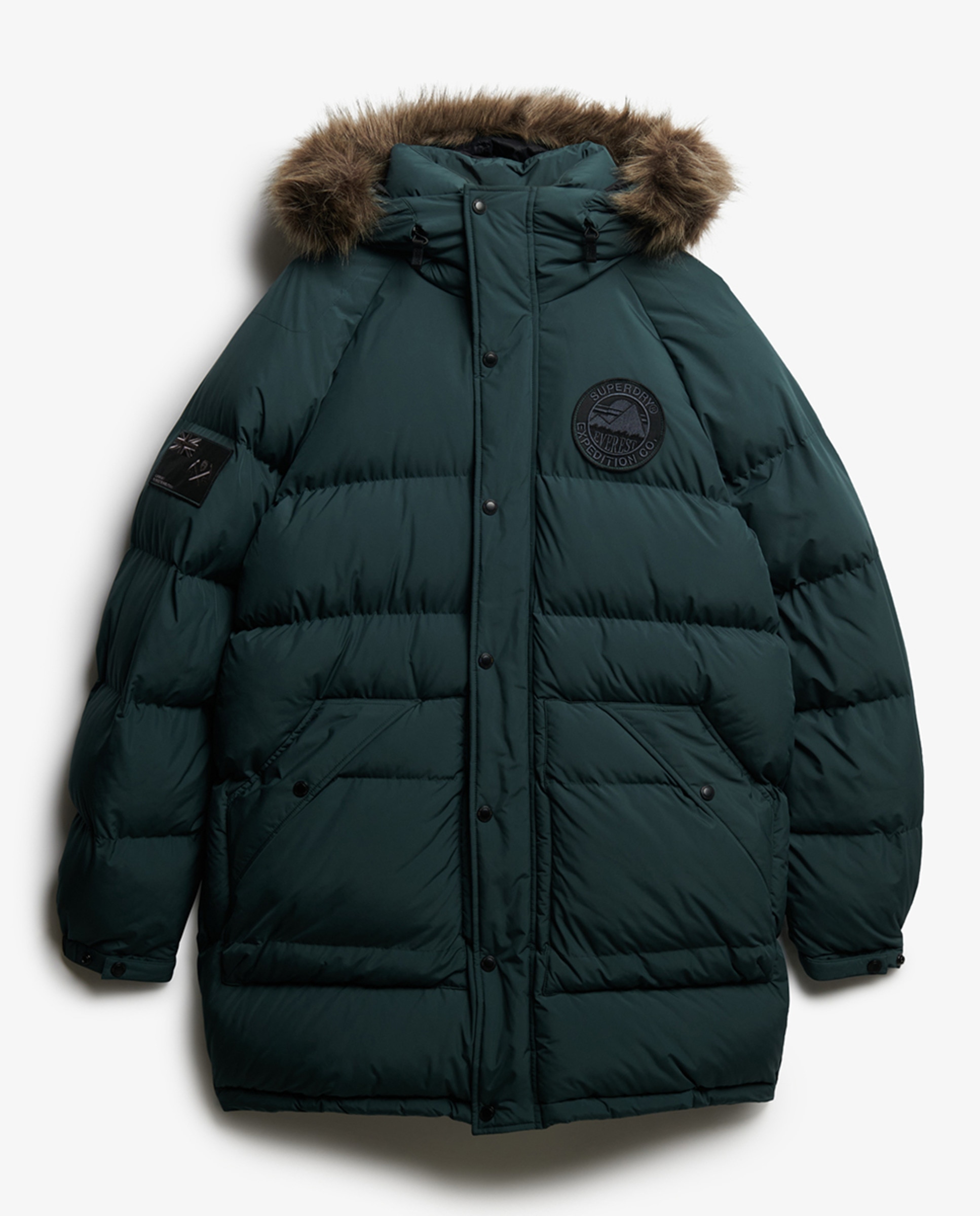 Parka Comprida Acolchoada Verde-escuro-5