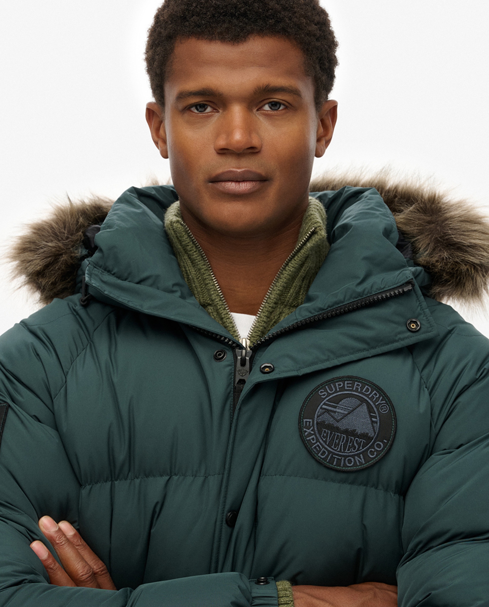 Parka Comprida Acolchoada Verde-escuro-3