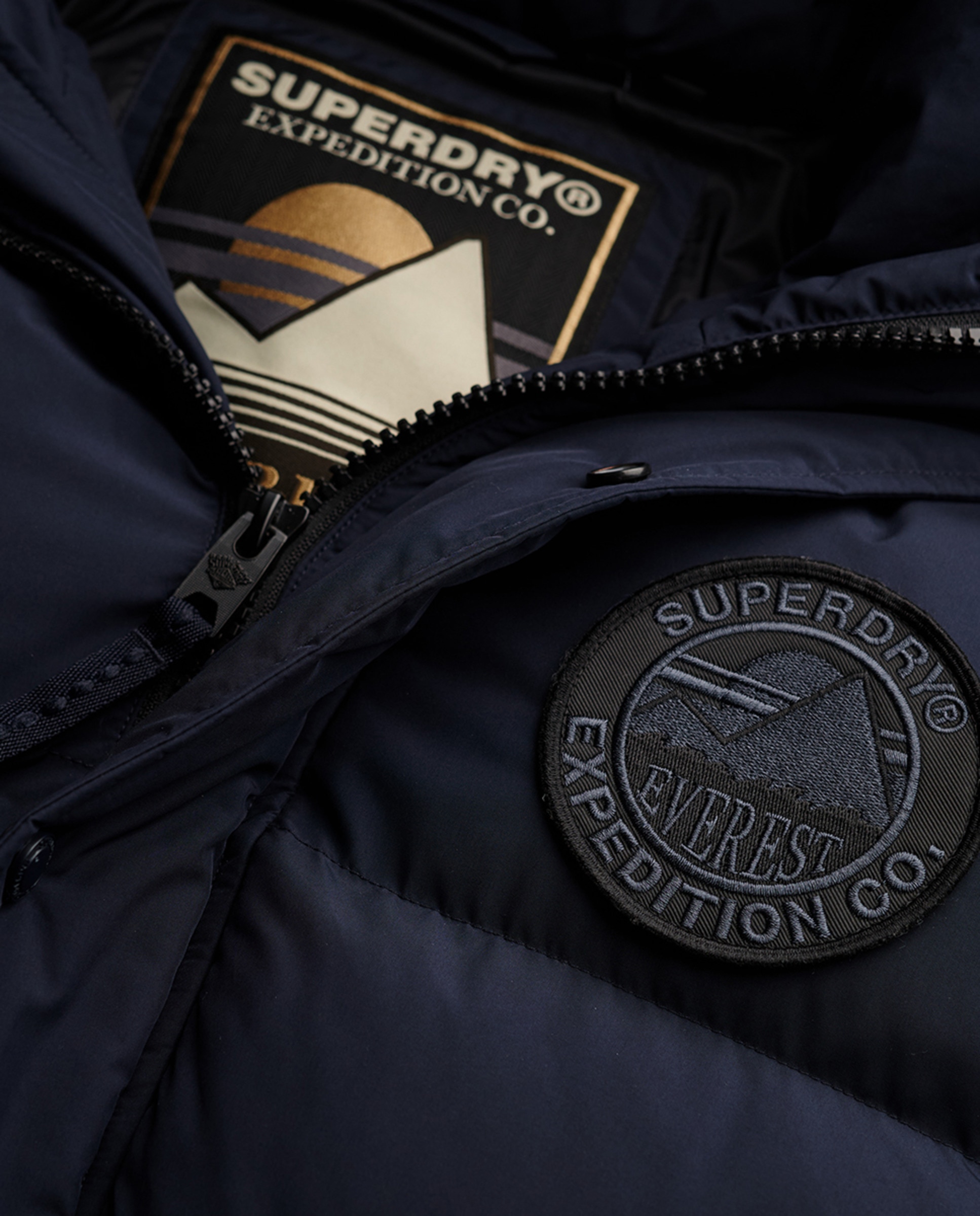 Parka Comprida Acolchoada Azul-marinho-6
