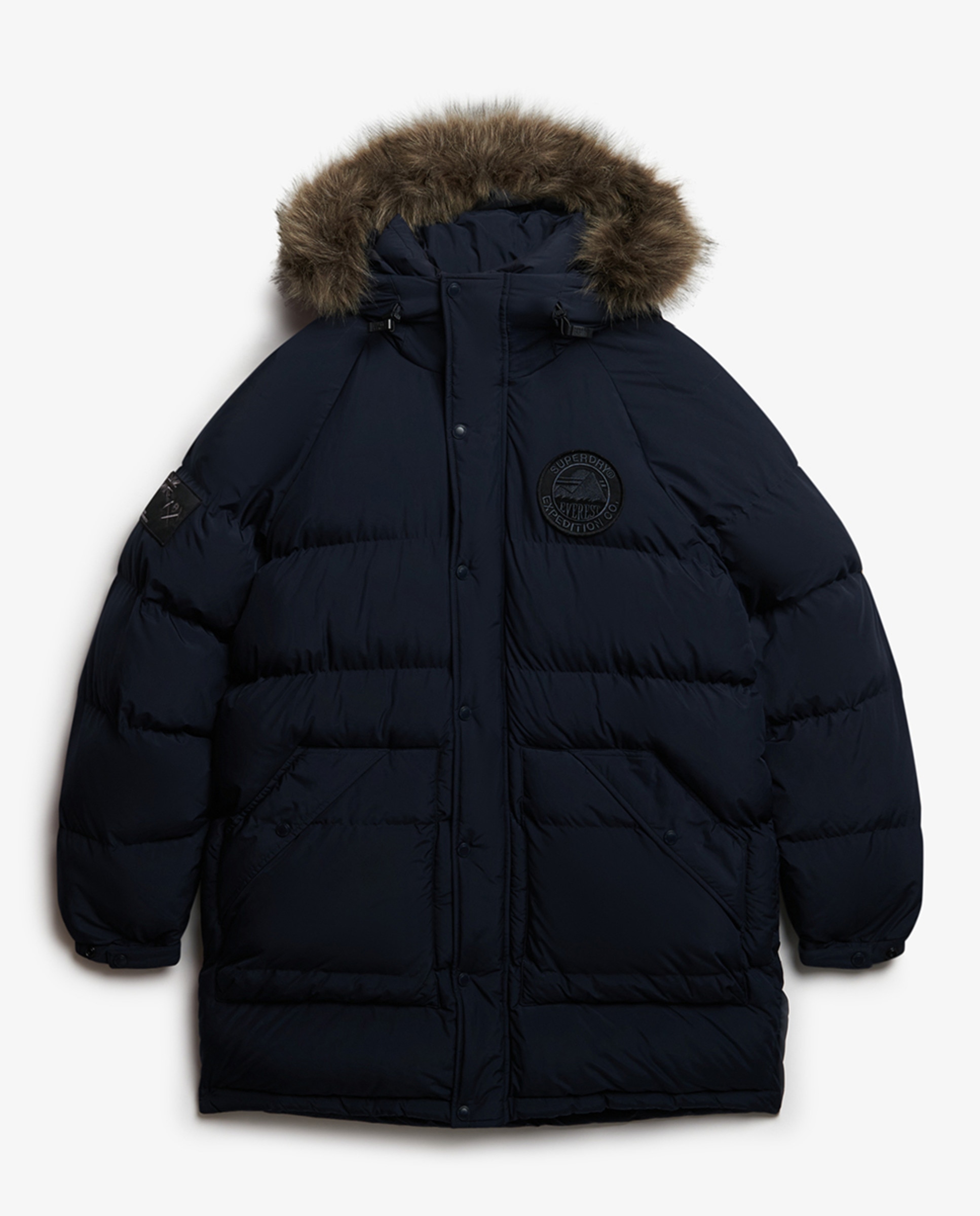Parka Comprida Acolchoada Azul-marinho-5