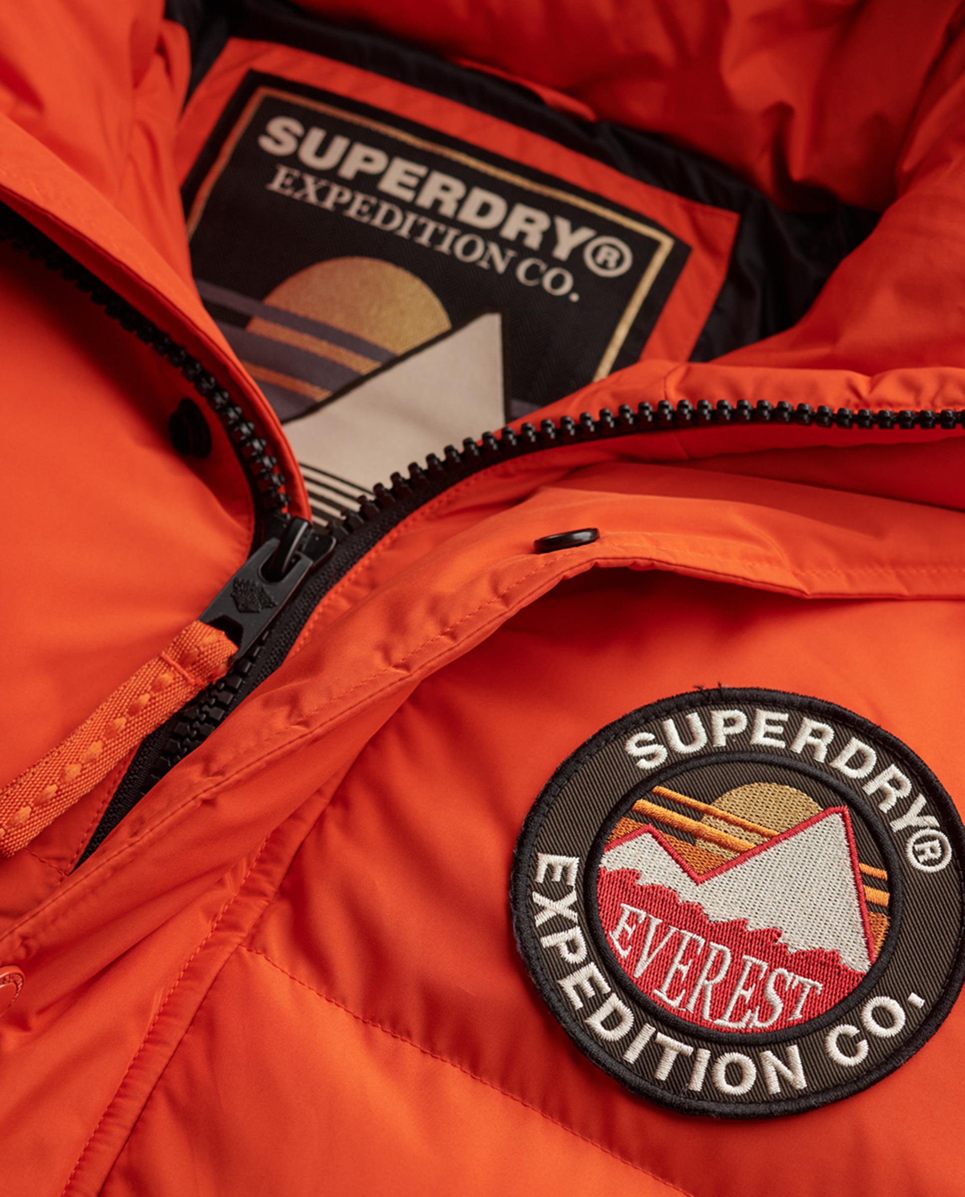 Parka Comprida Acolchoada Laranja-5