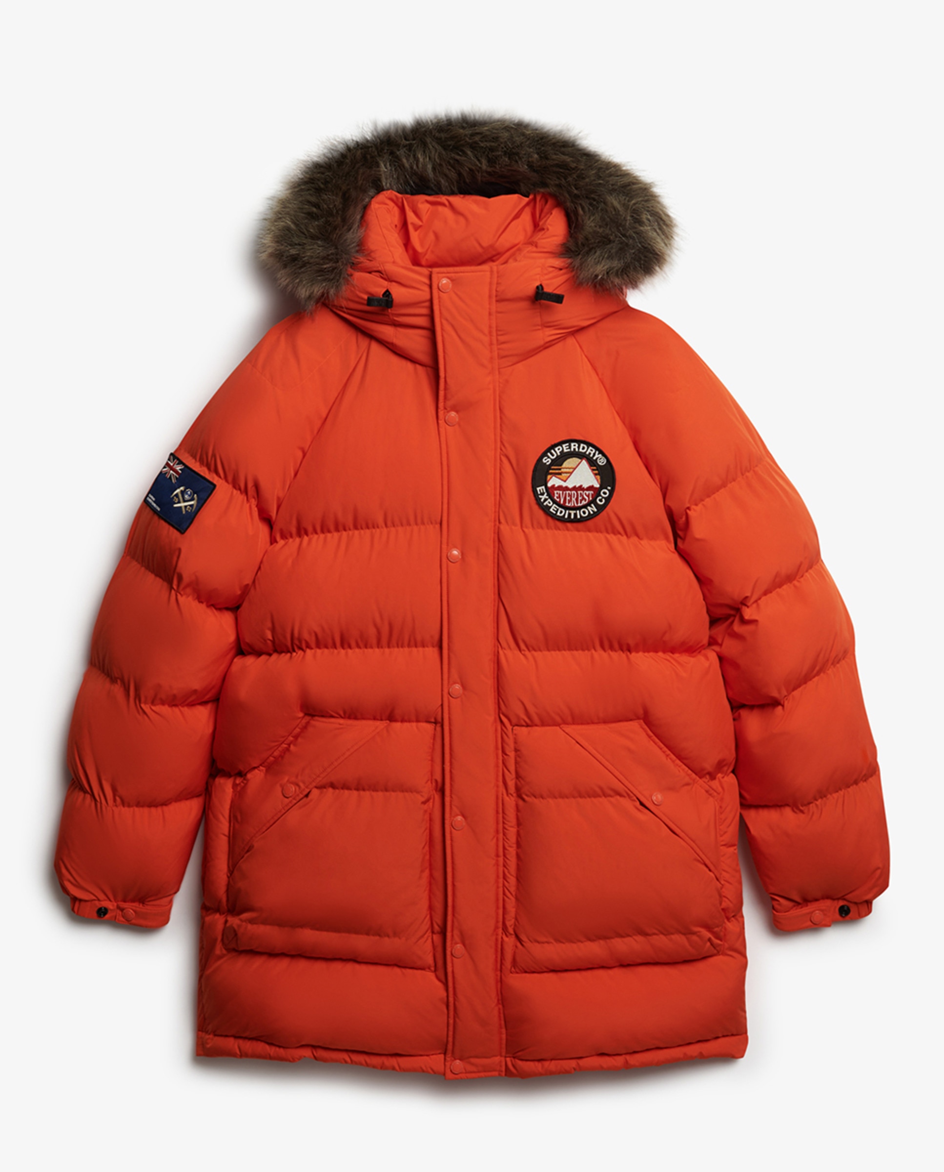 Parka Comprida Acolchoada Laranja-4