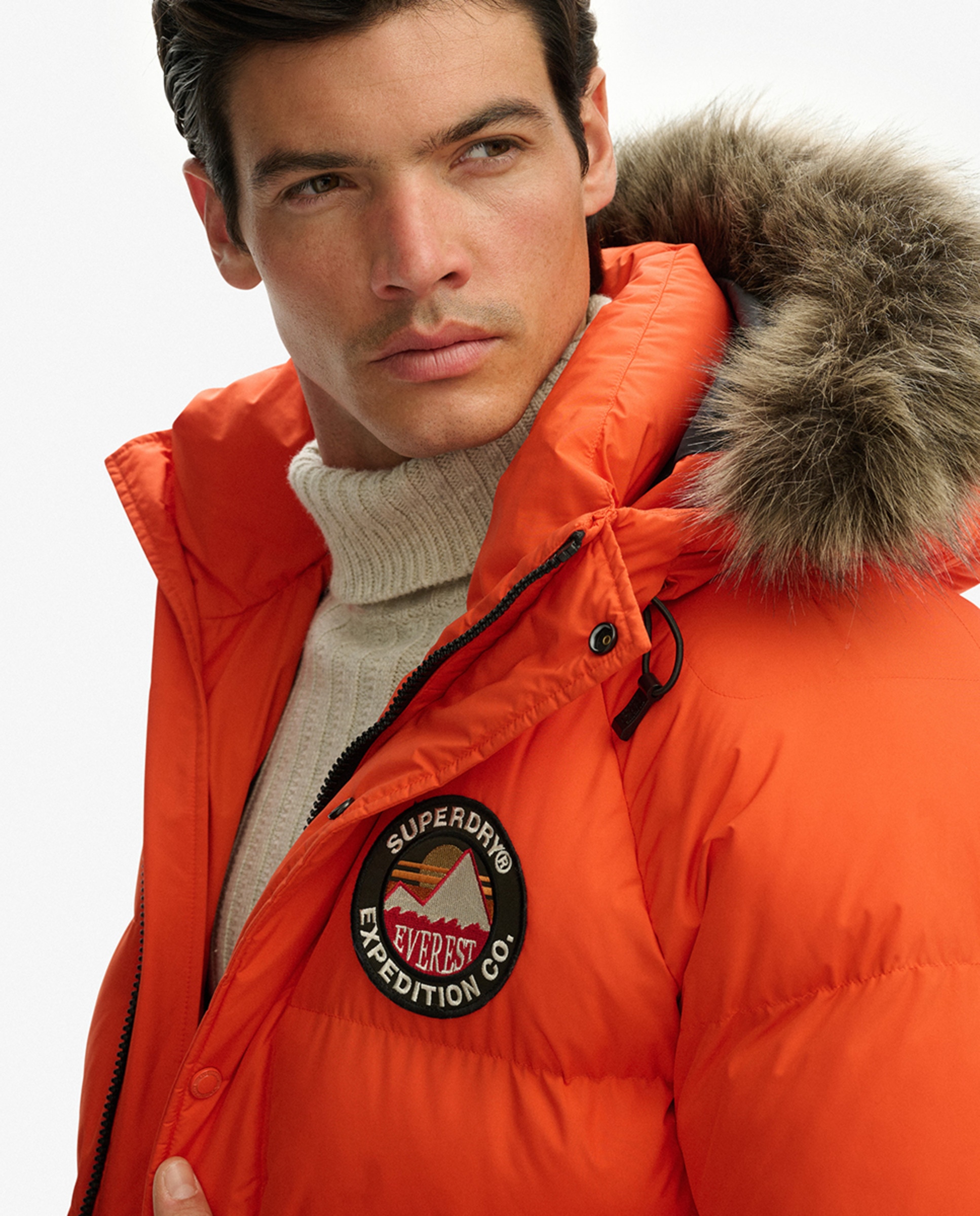 Parka Comprida Acolchoada Laranja-3