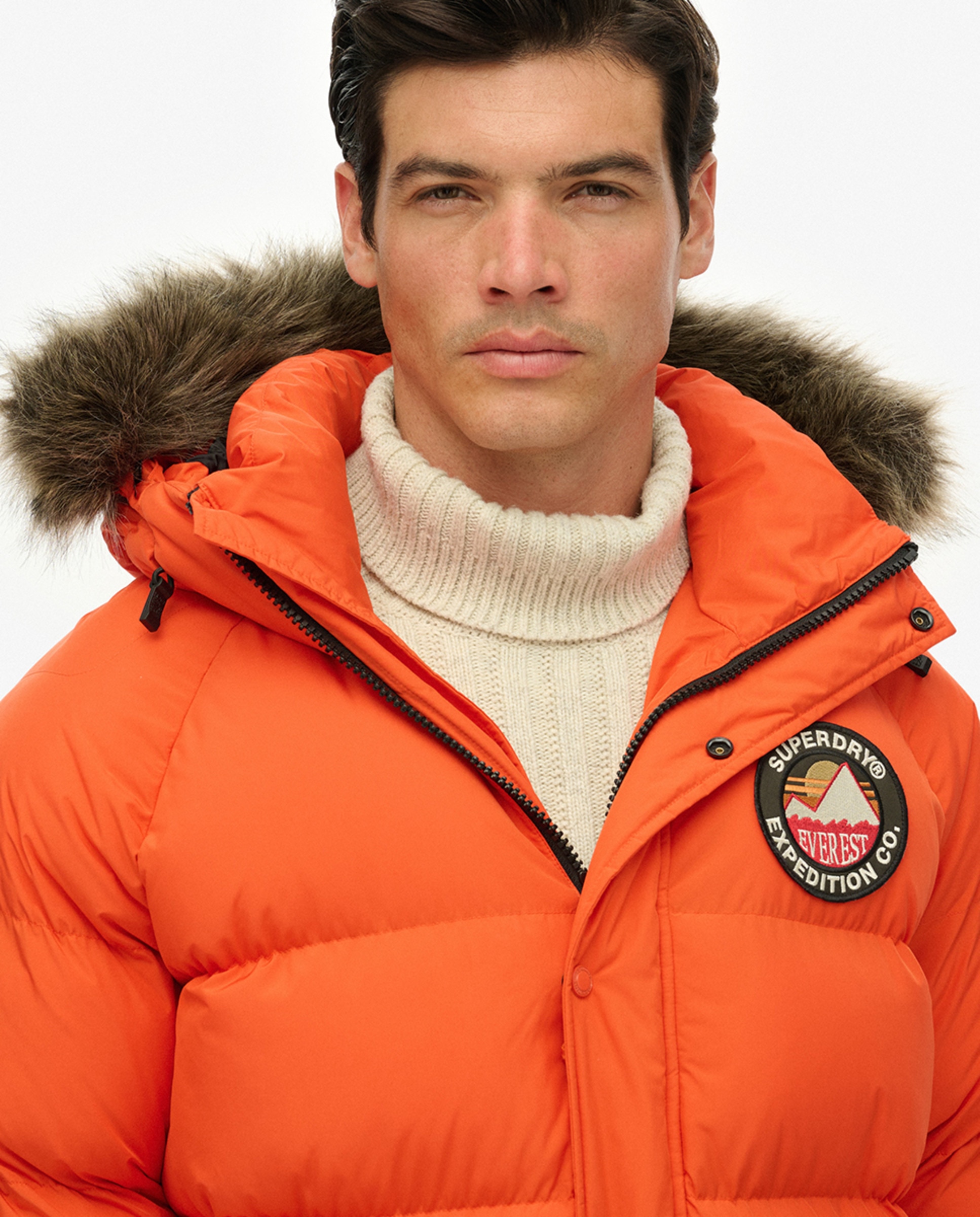 Parka Comprida Acolchoada Laranja-2
