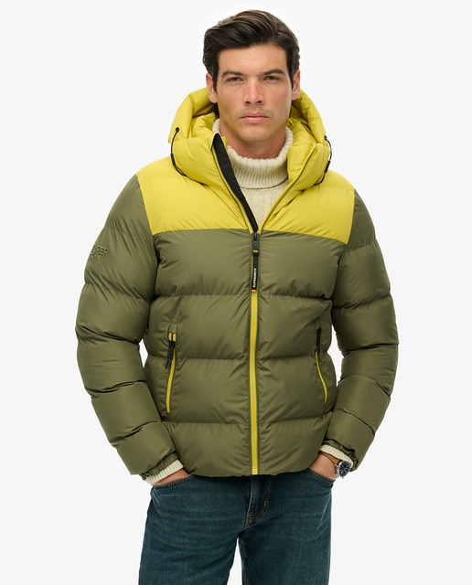 Imagem 0 de Casaco Acolchoado com Capuz e Color Block