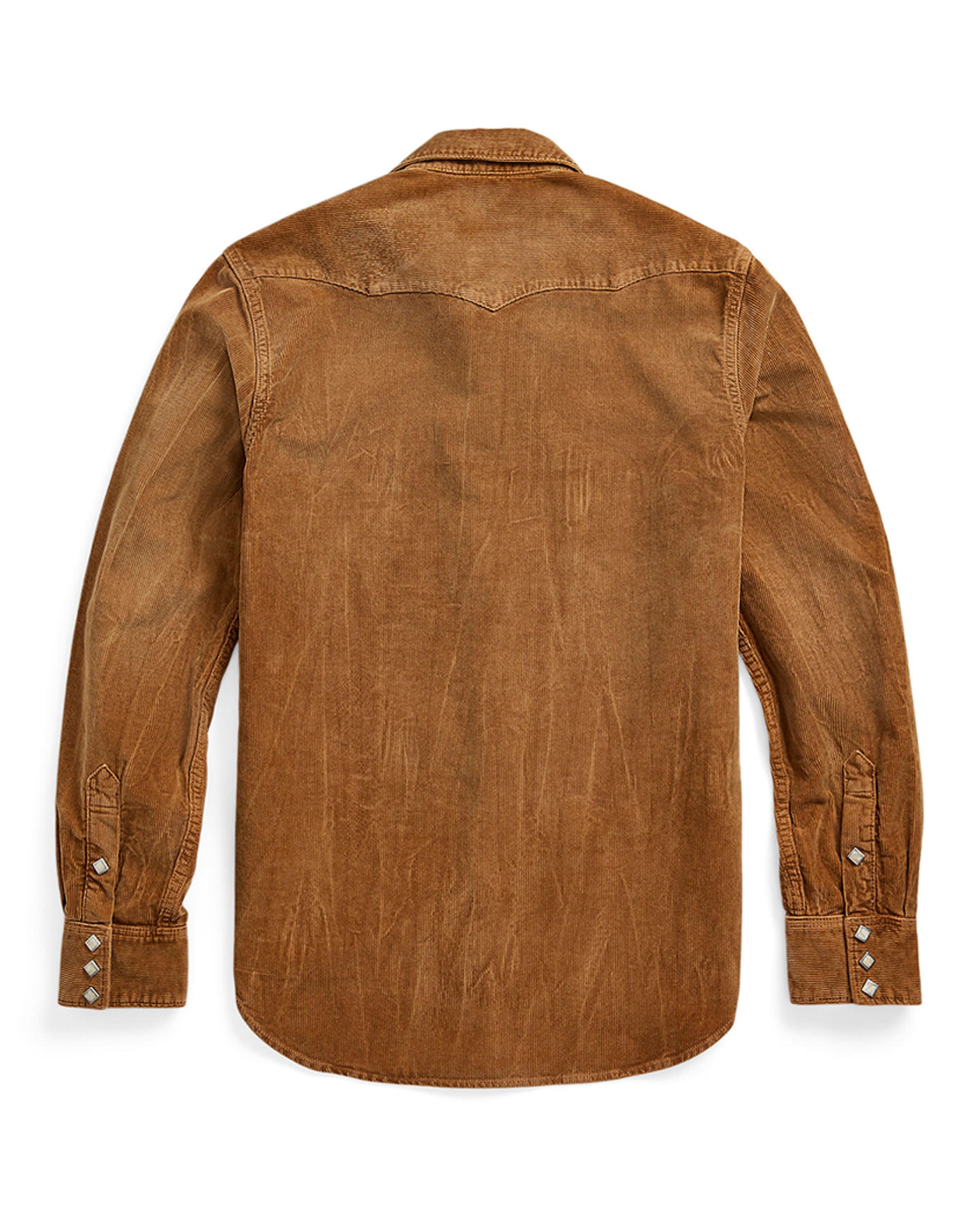 Camisa de Bombazina Slim Fit Double RL Castanho-2