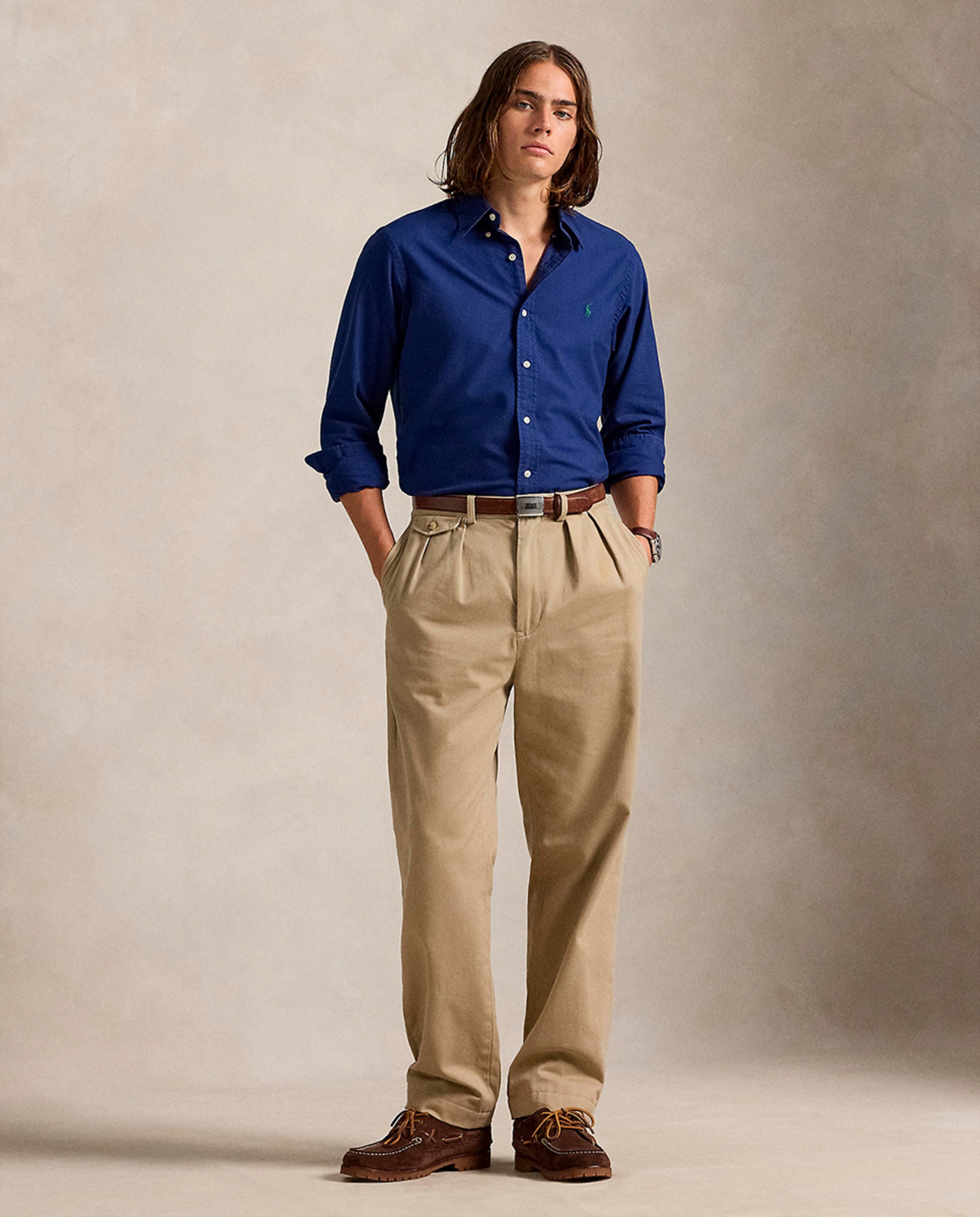 Camisa Oxford de Algodão Custom Fit Azul ultramar-7