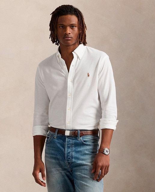 Imagen 0 de Camisa Oxford de hombre en punto de algodón Slim fit