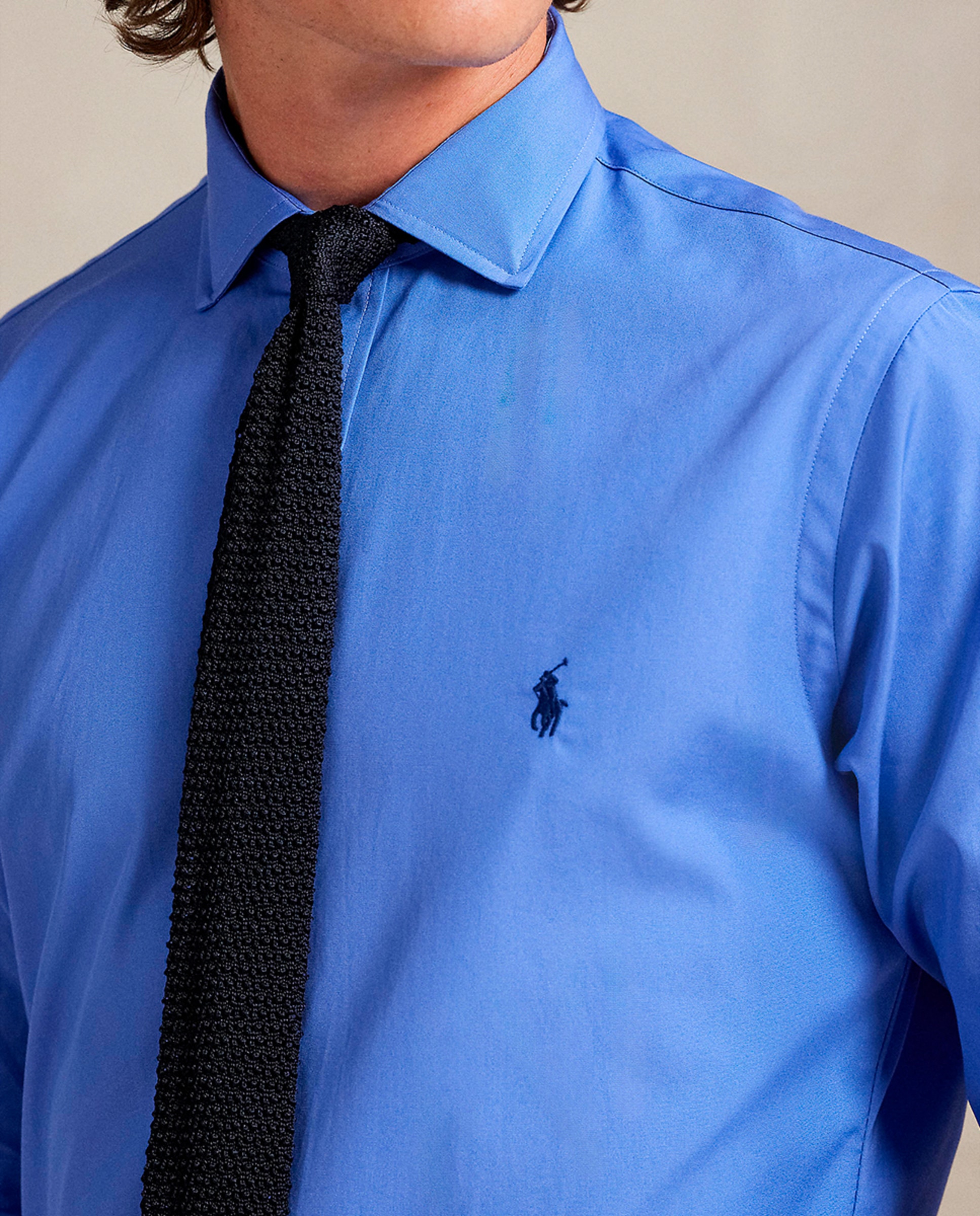 Camisa de Algodão Regular Fit Azul Luminoso-3