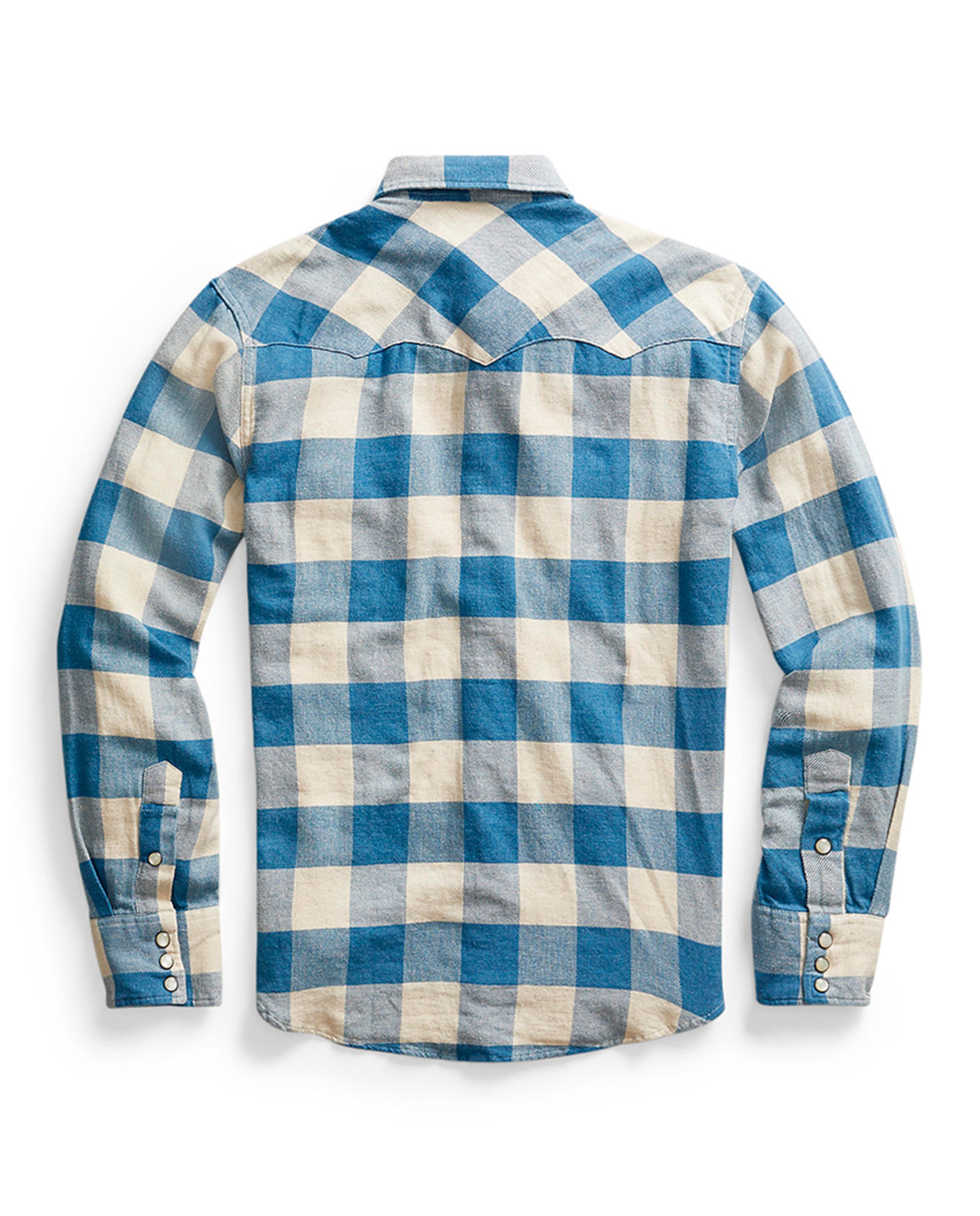 Camisa Western de Sarja Double RL Azul-claro-2