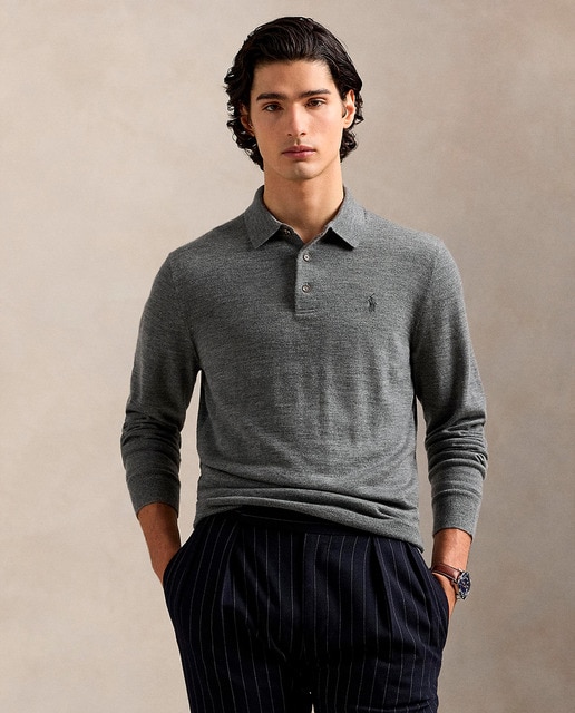 Imagen 0 de Jersey de hombre de lana con cuello polo
