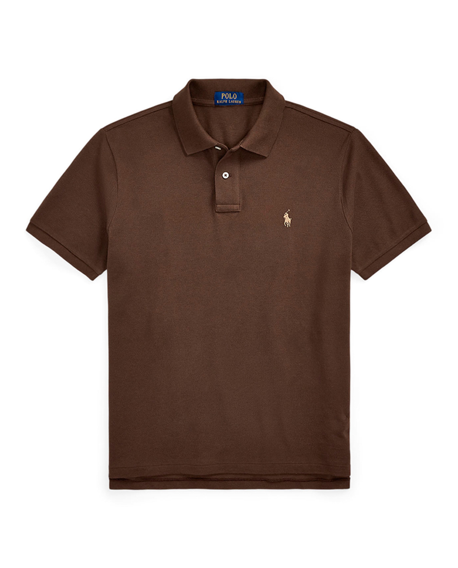 Polo Piqué Regular Fit Castanho taupe-4