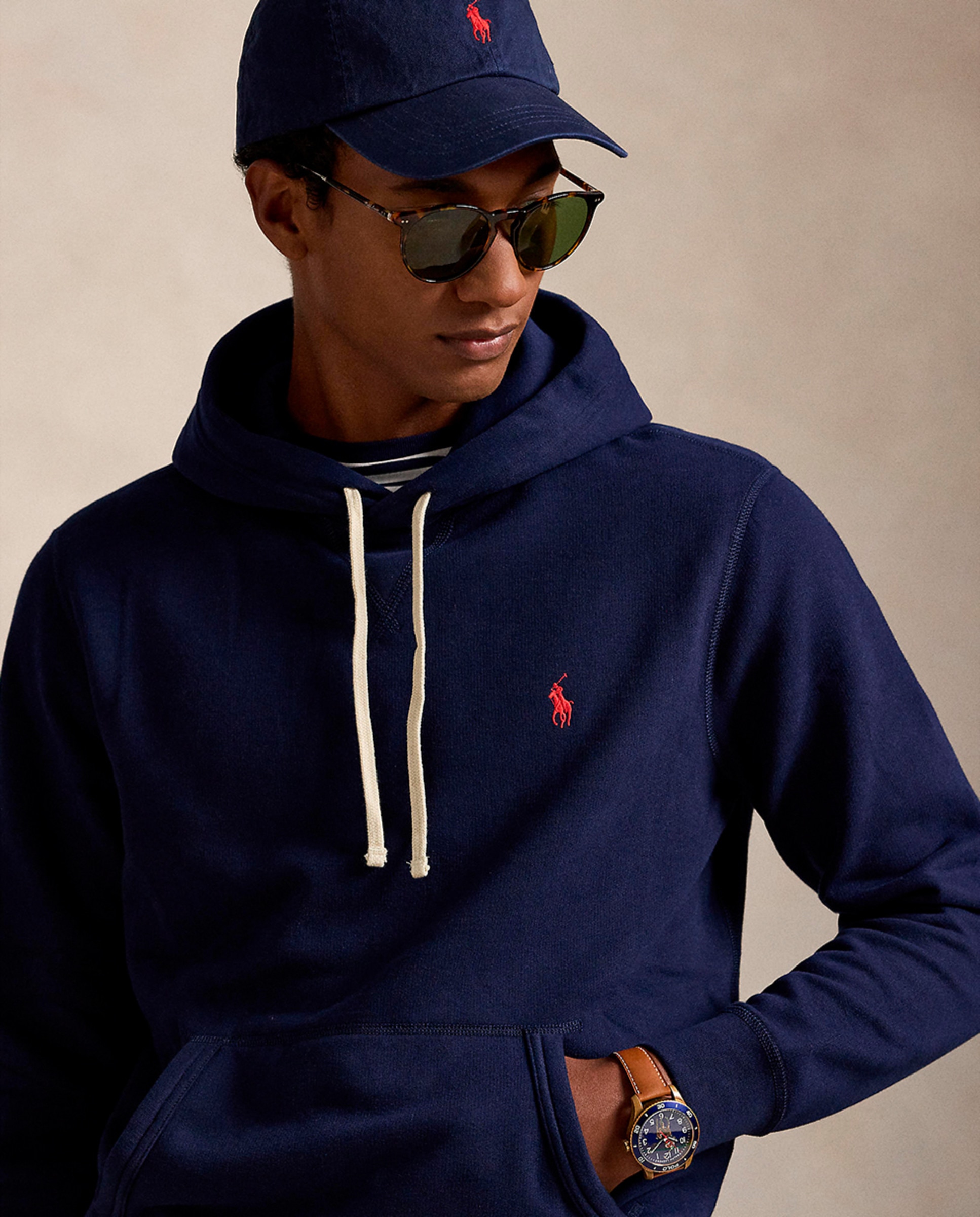 Sweatshirt de Felpa com Capuz Azul-marinho-4