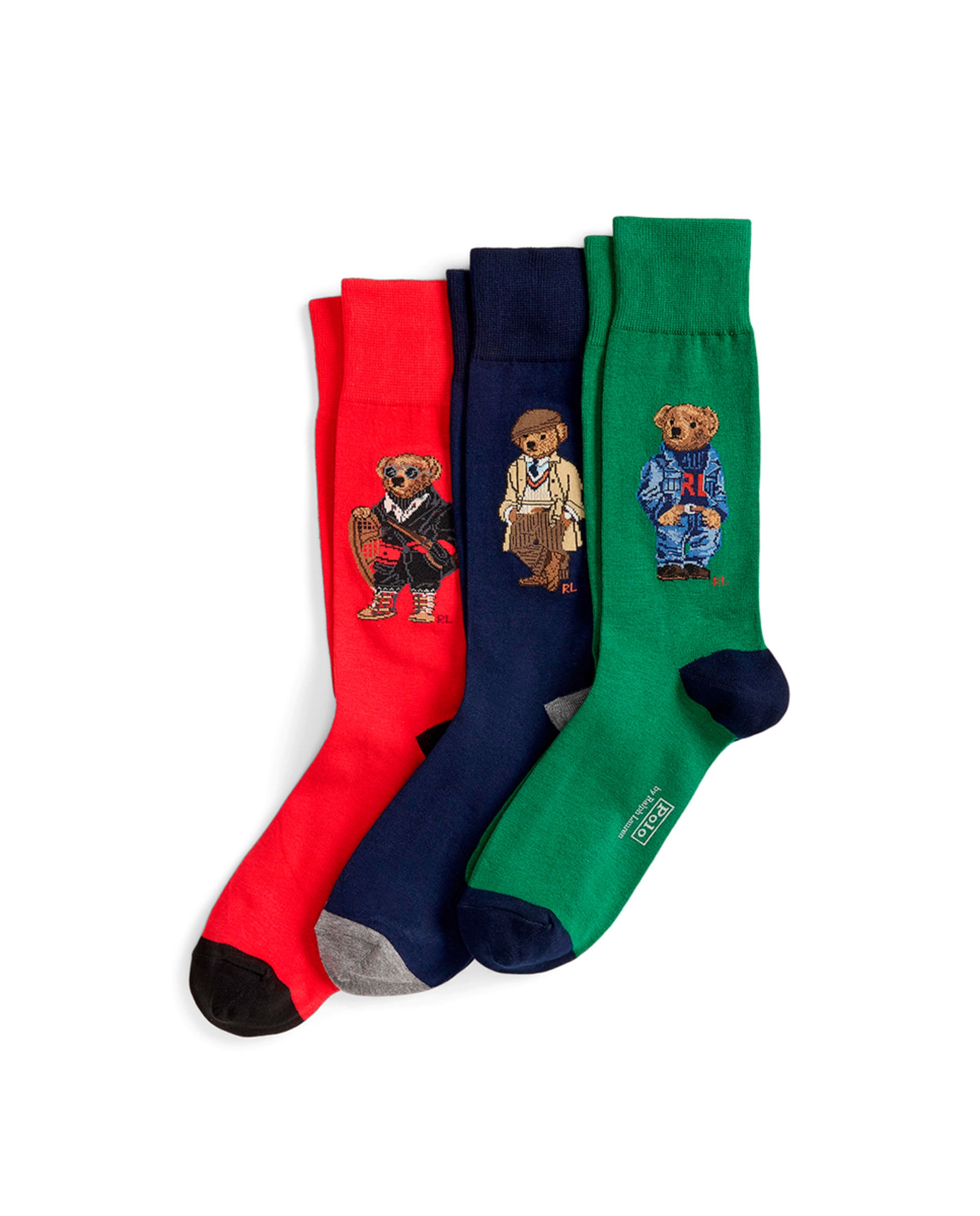 Pack de 3 Pares de Meias Curtas com Polo Bear Multicolor-2