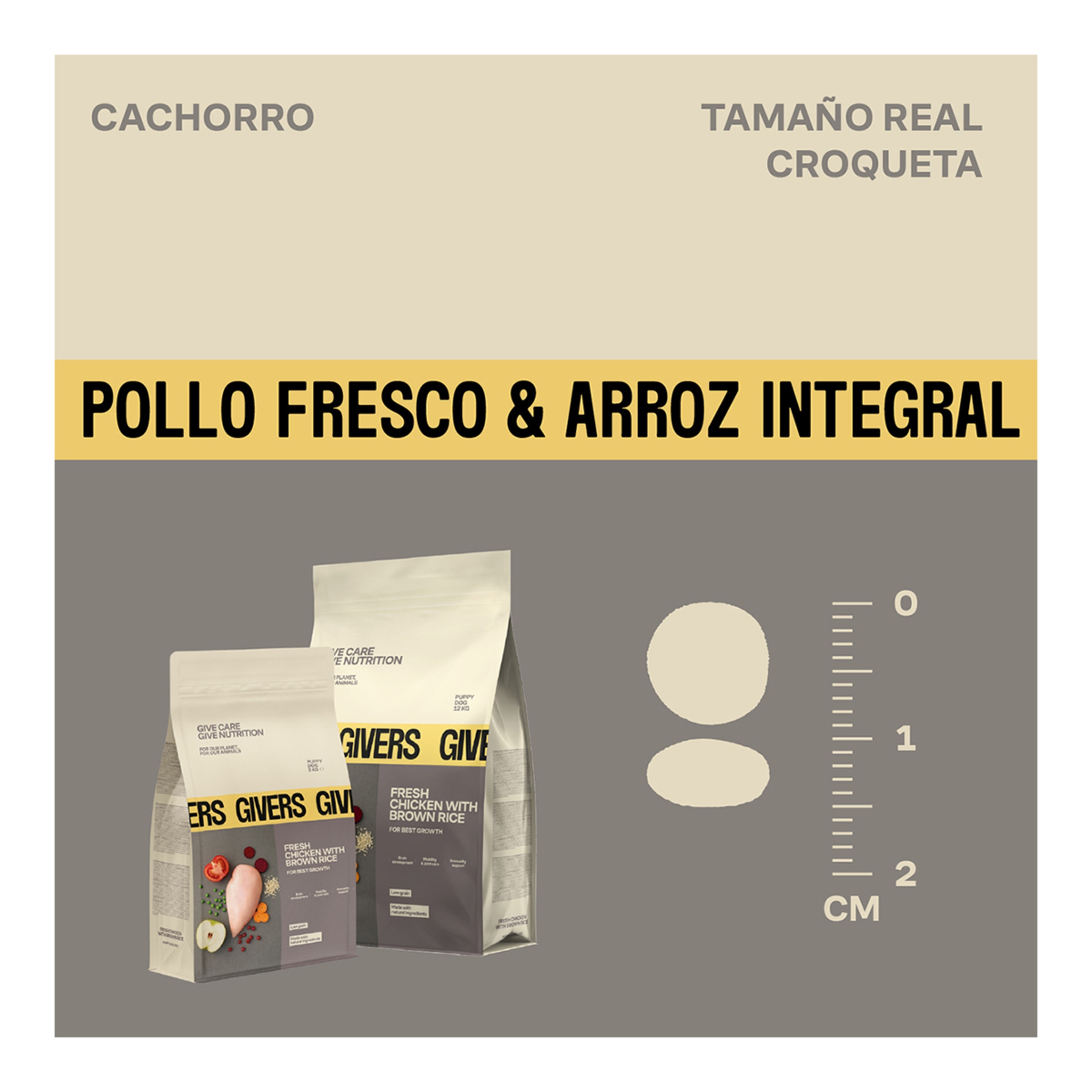 Pienso para perros cachorros Givers pollo fresco y arroz integral 4