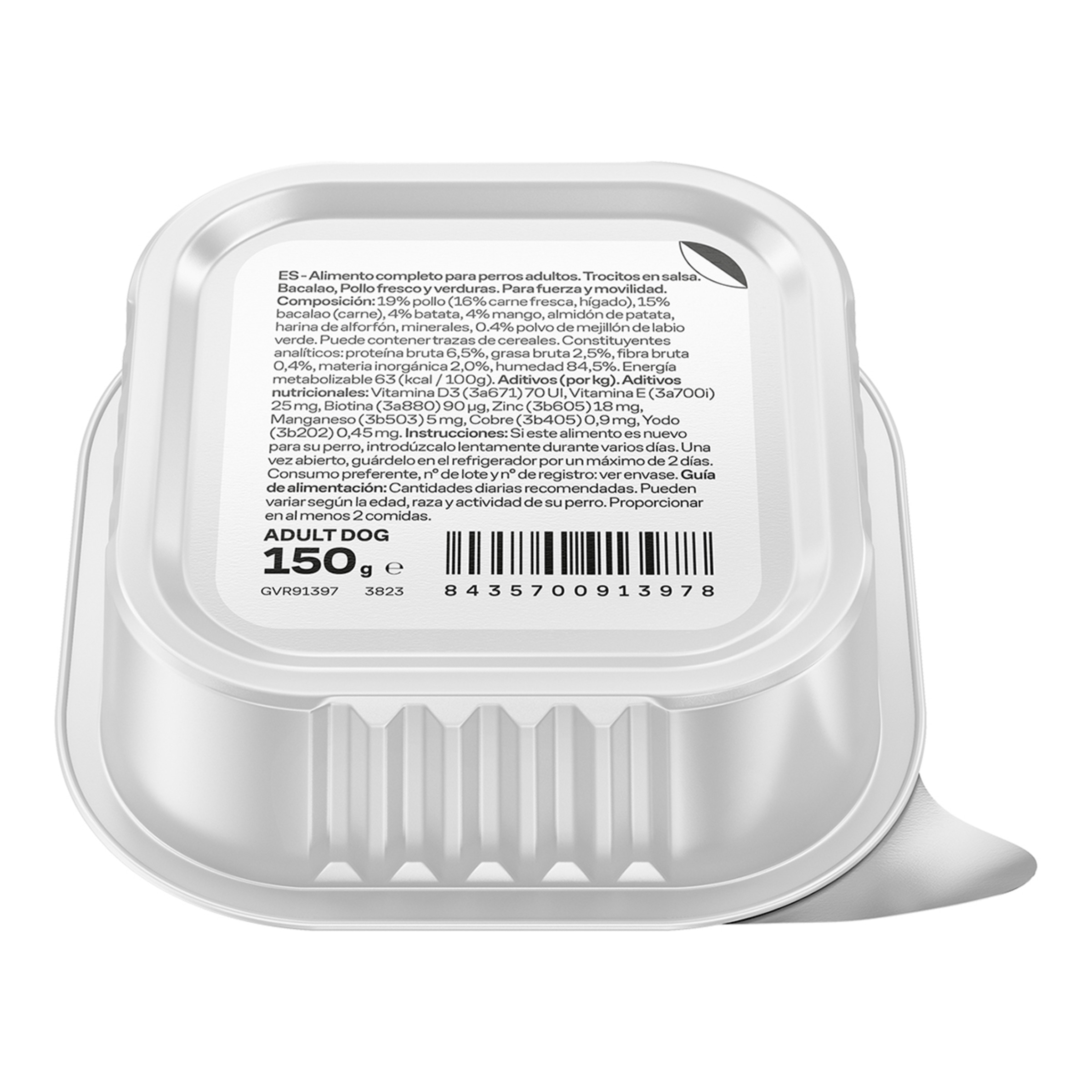Alimento húmedo para perros adultos Givers bacalao pollo y vegetales 150 gr 5