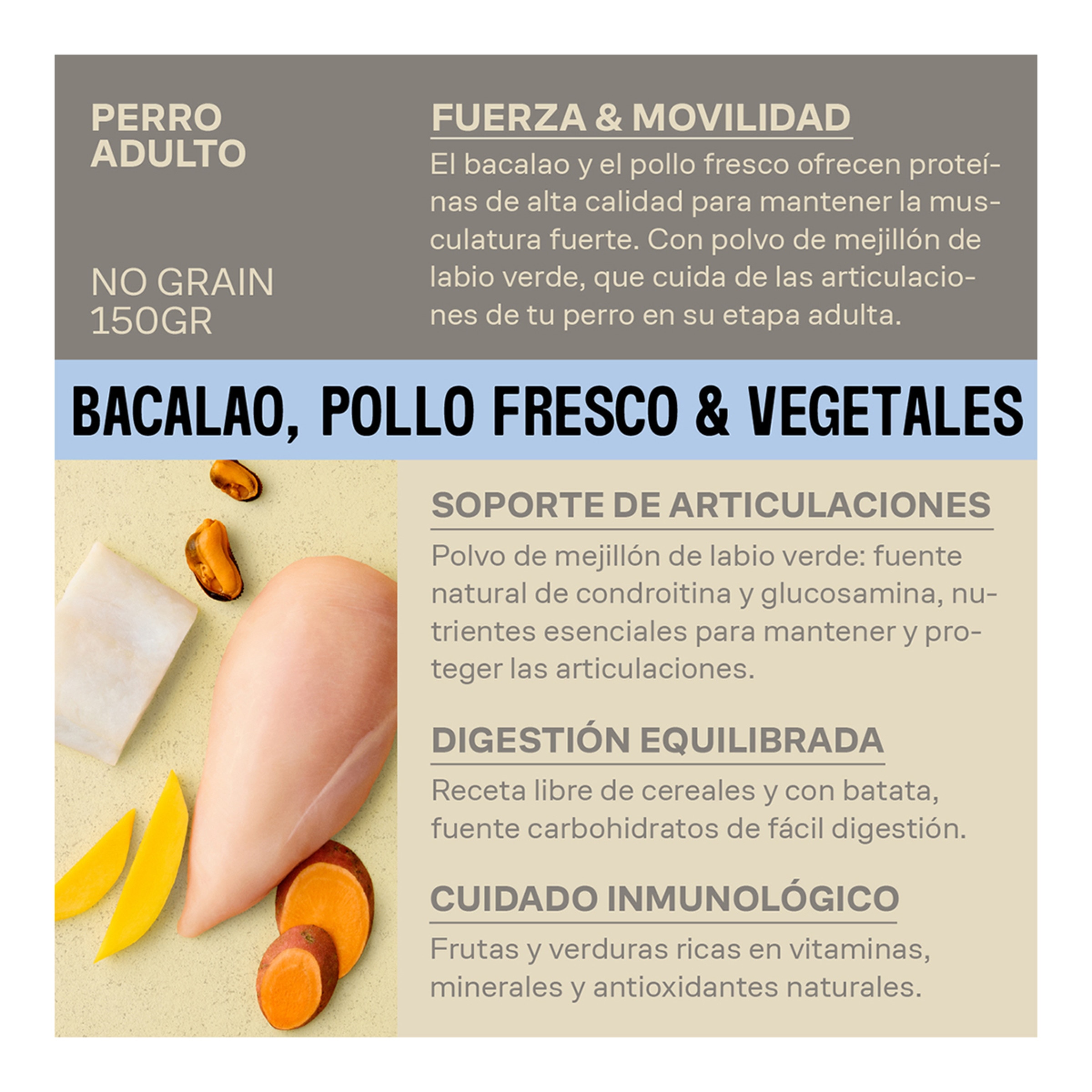 Alimento húmedo para perros adultos Givers bacalao pollo y vegetales 150 gr 2