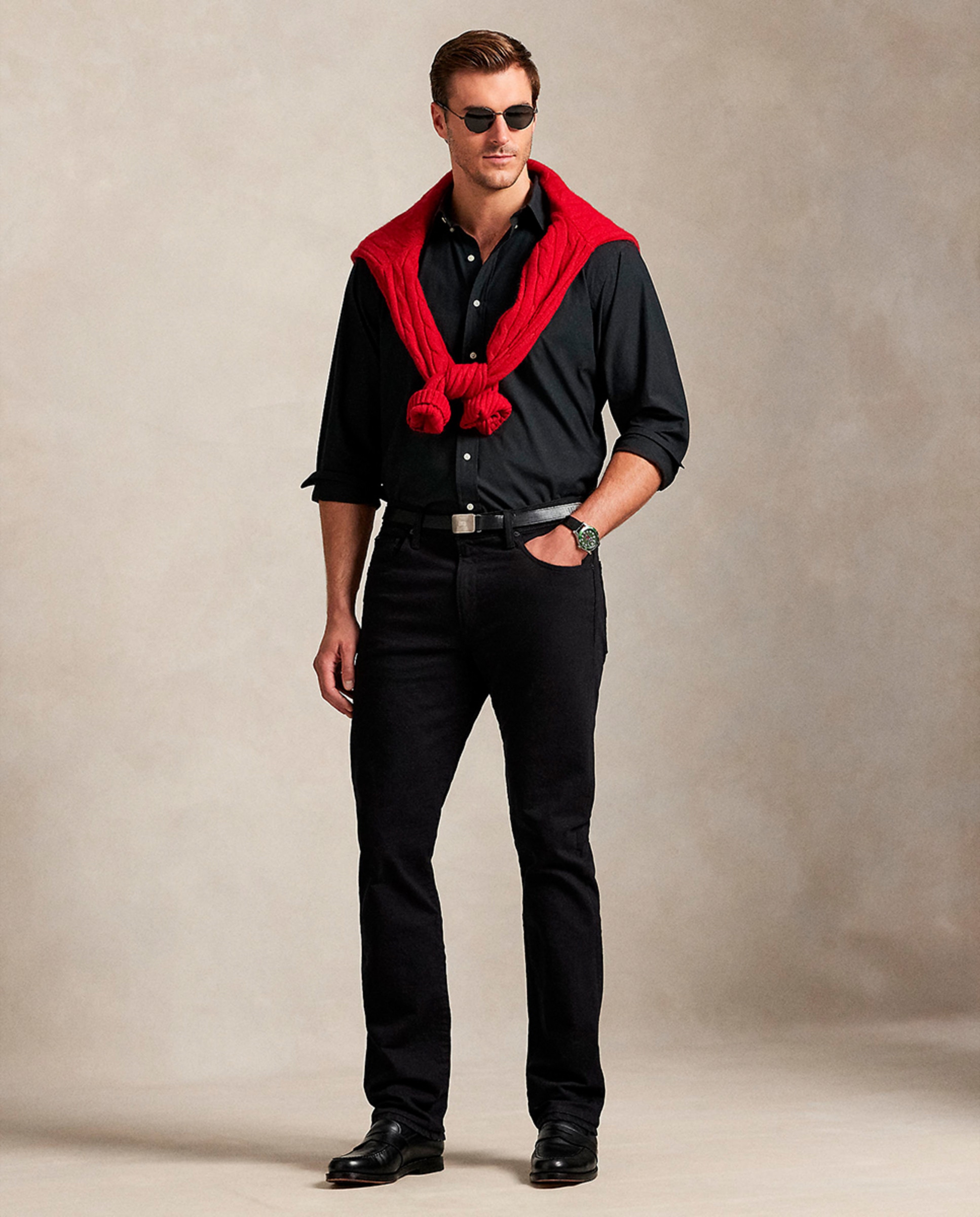 Camisa Classic Fit Tamanhos Grandes em Popelina Preto-6