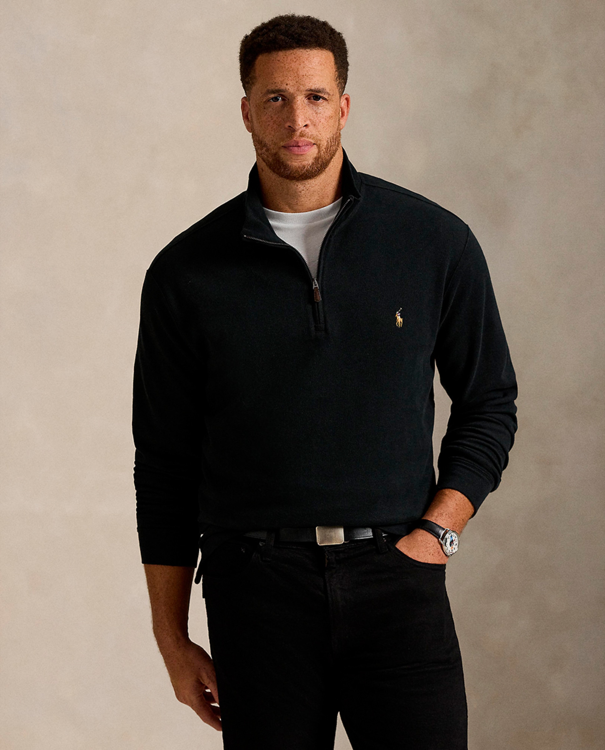 Jersey de hombre de algodón con media cremallera tallas grandes