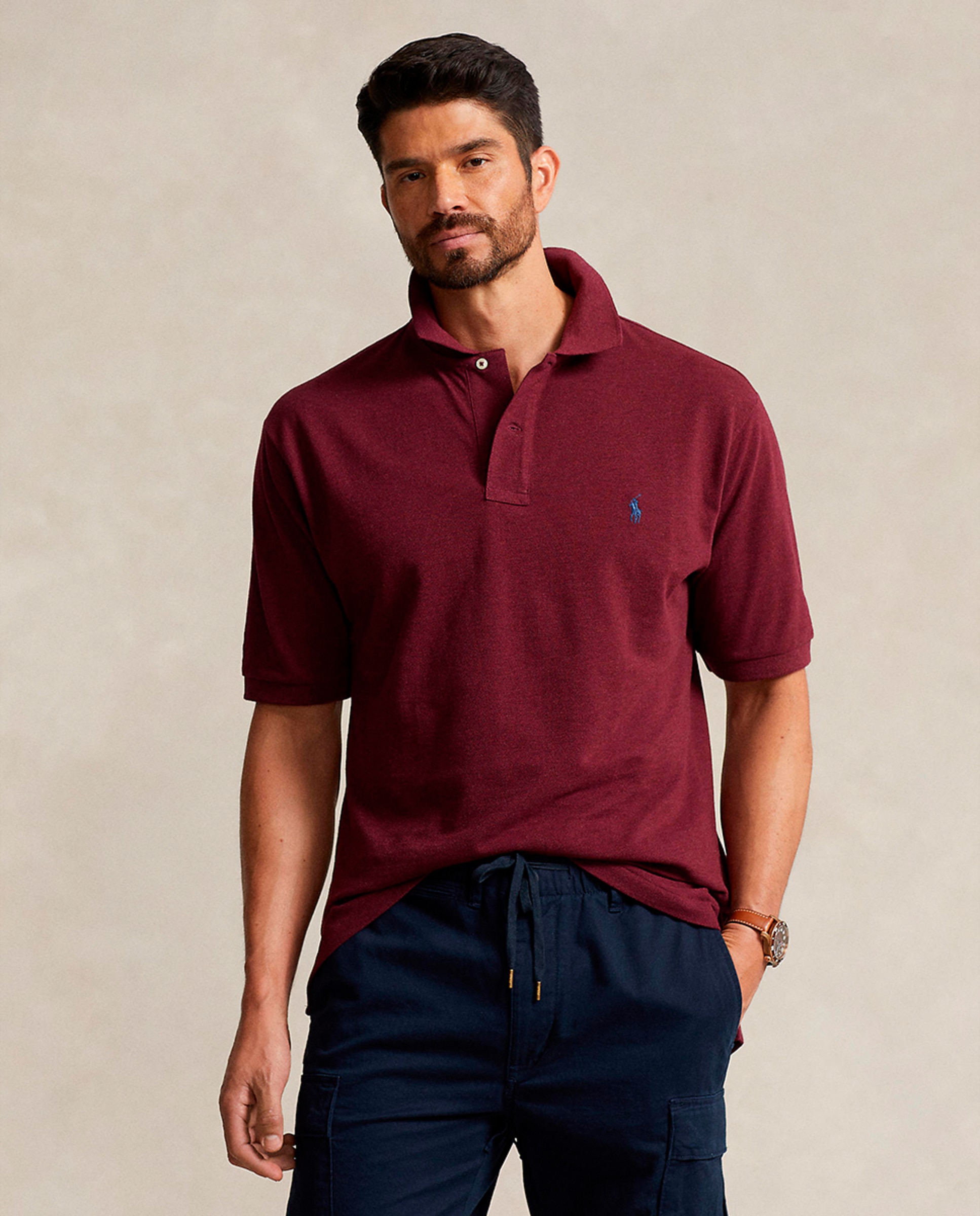 Polo Piqué Regular Fit Tamanhos Grandes Bordeaux-1