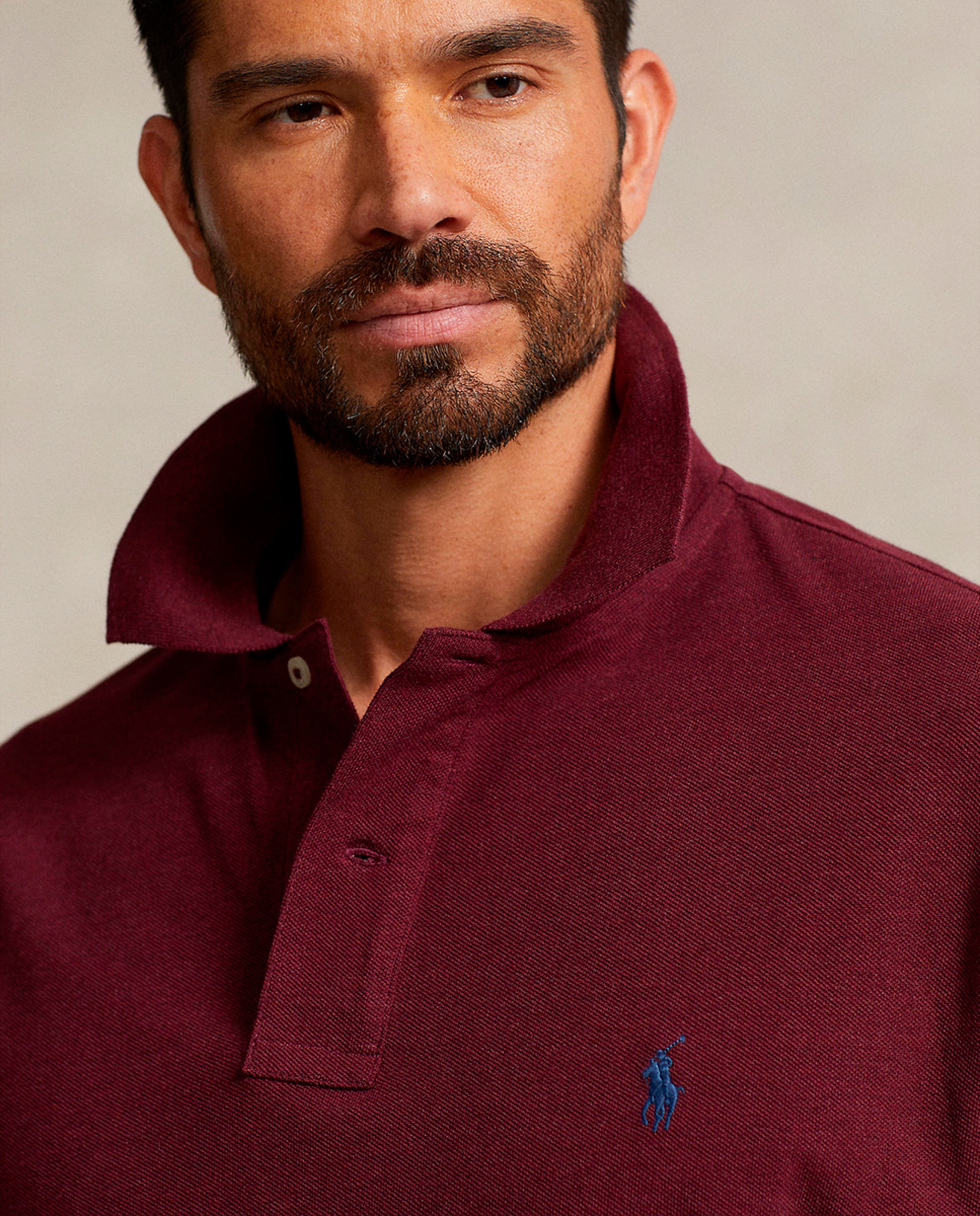 Polo Piqué Regular Fit Tamanhos Grandes Bordeaux-4