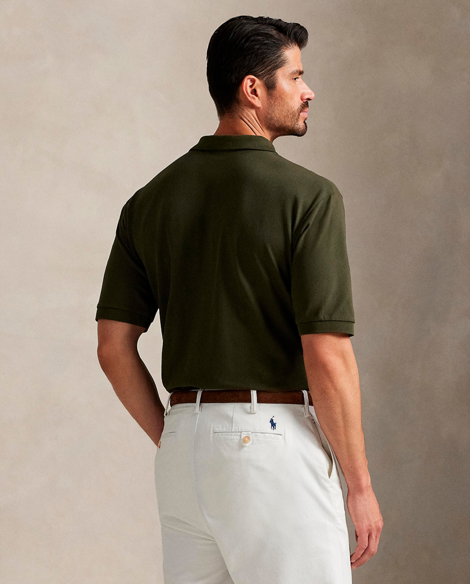 Polo de Piqué Elástico Custom Slim Fit Tamanhos Grandes Verde-acinzentado-3