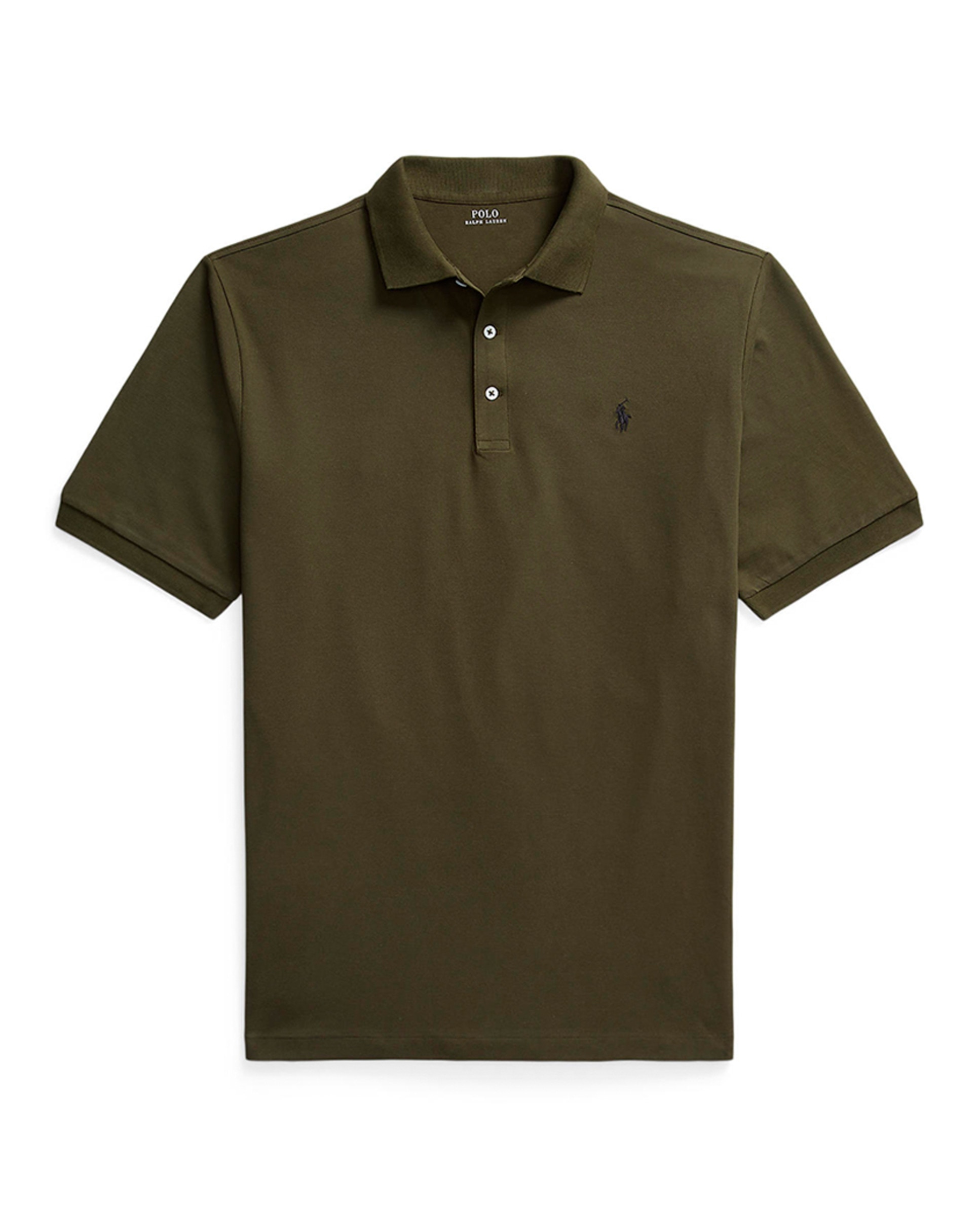 Polo de Piqué Elástico Custom Slim Fit Tamanhos Grandes Verde-acinzentado-5