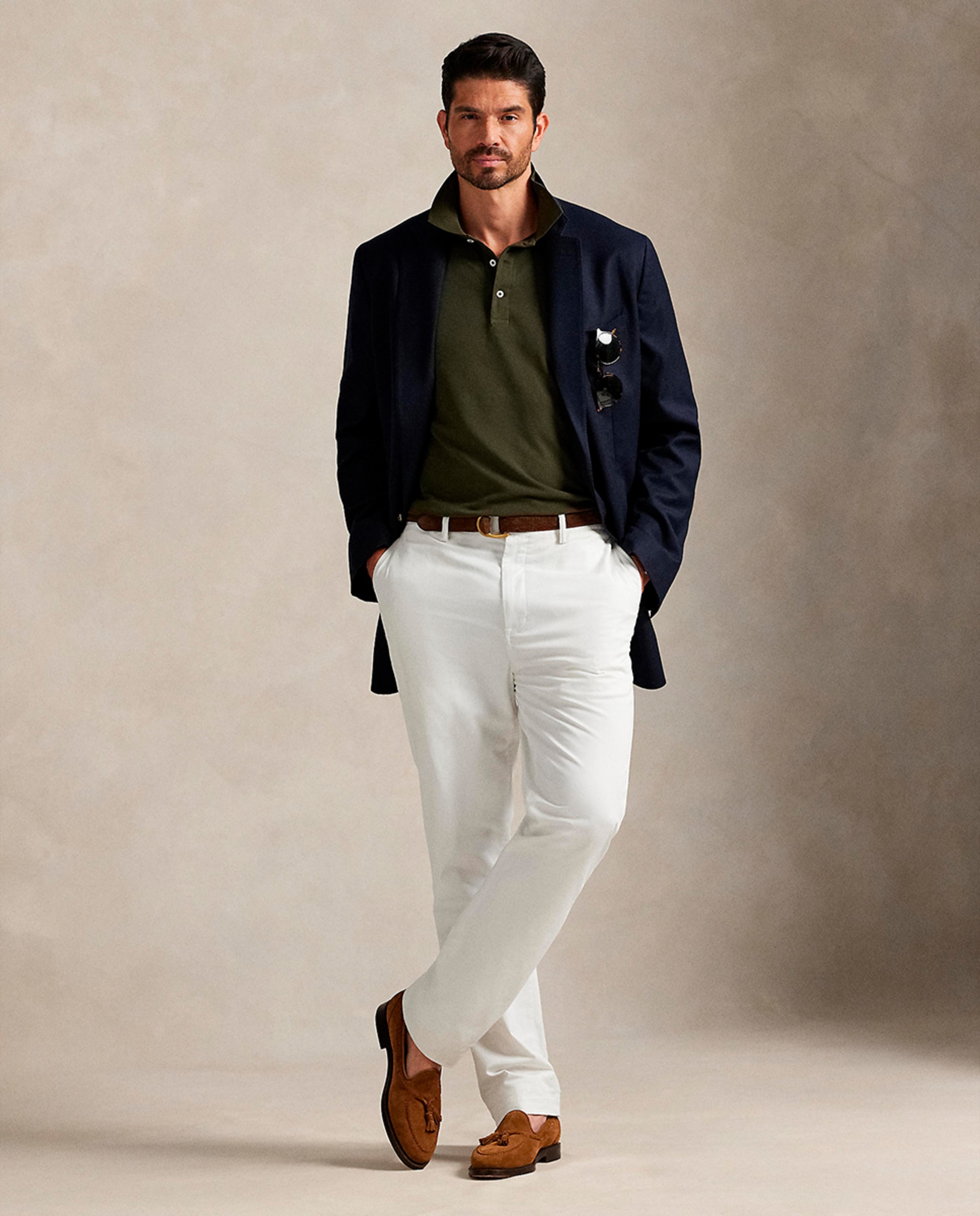 Polo de Piqué Elástico Custom Slim Fit Tamanhos Grandes Verde-acinzentado-6