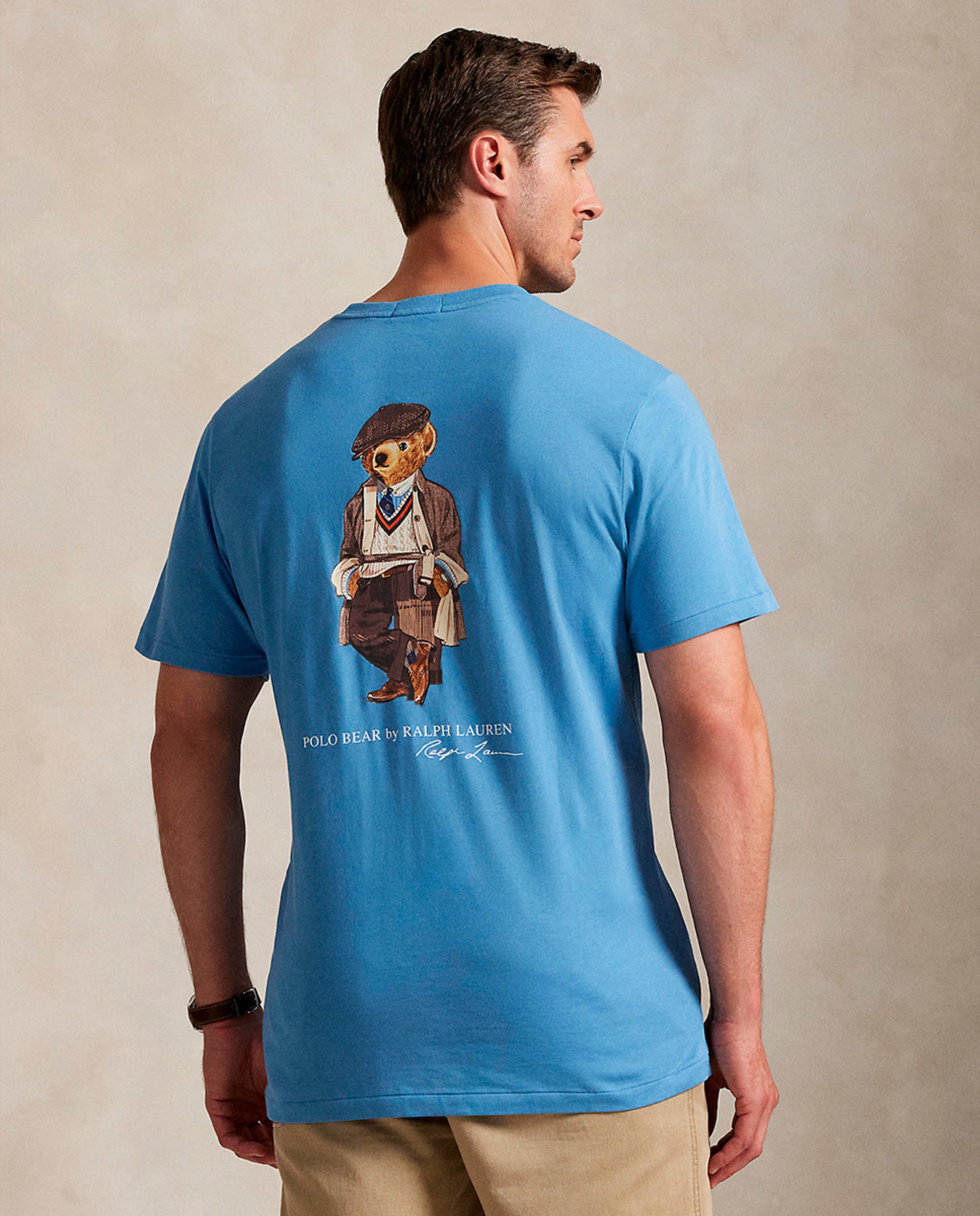 Camisola de Malha Jersey com Bolso e Polo Bear Tamanhos Grandes Azul Luminoso-3