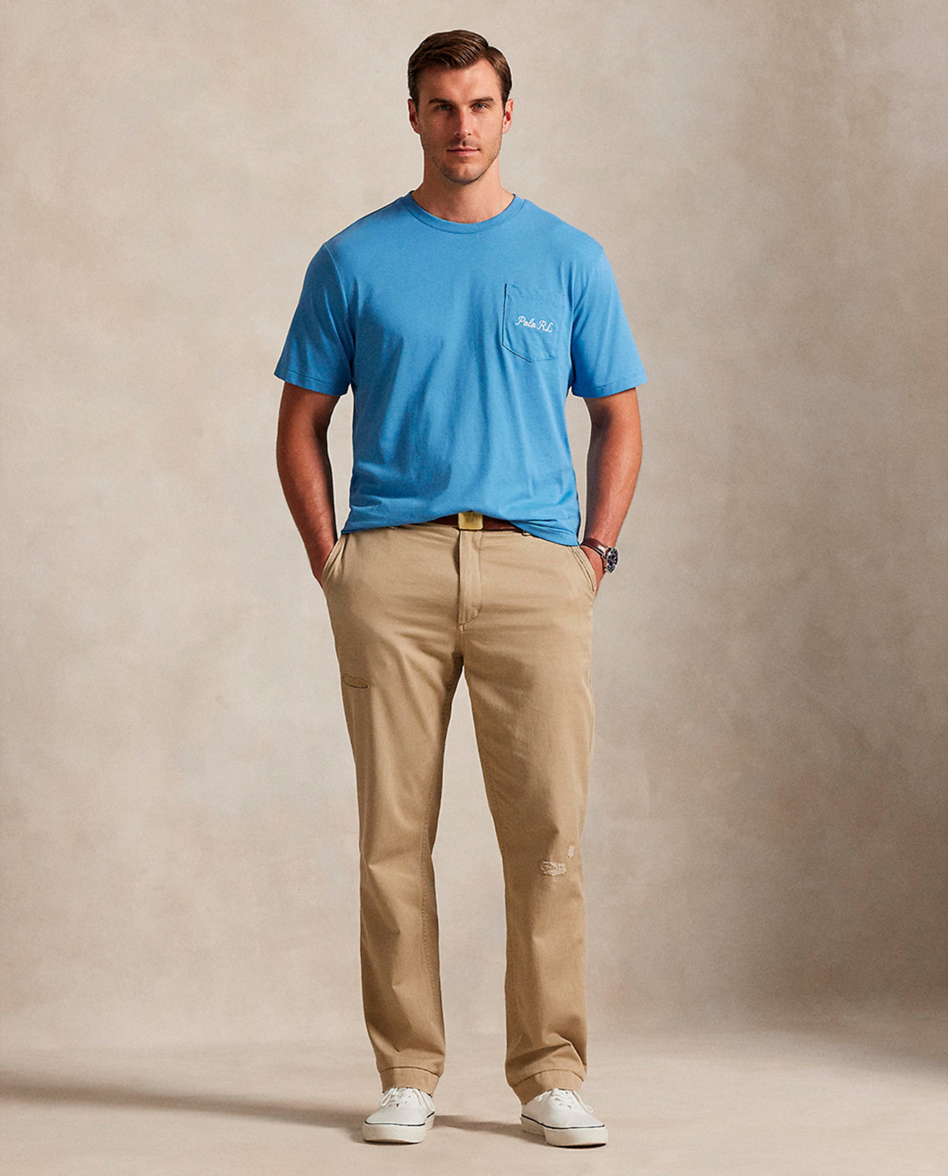 Camisola de Malha Jersey com Bolso e Polo Bear Tamanhos Grandes Azul Luminoso-6