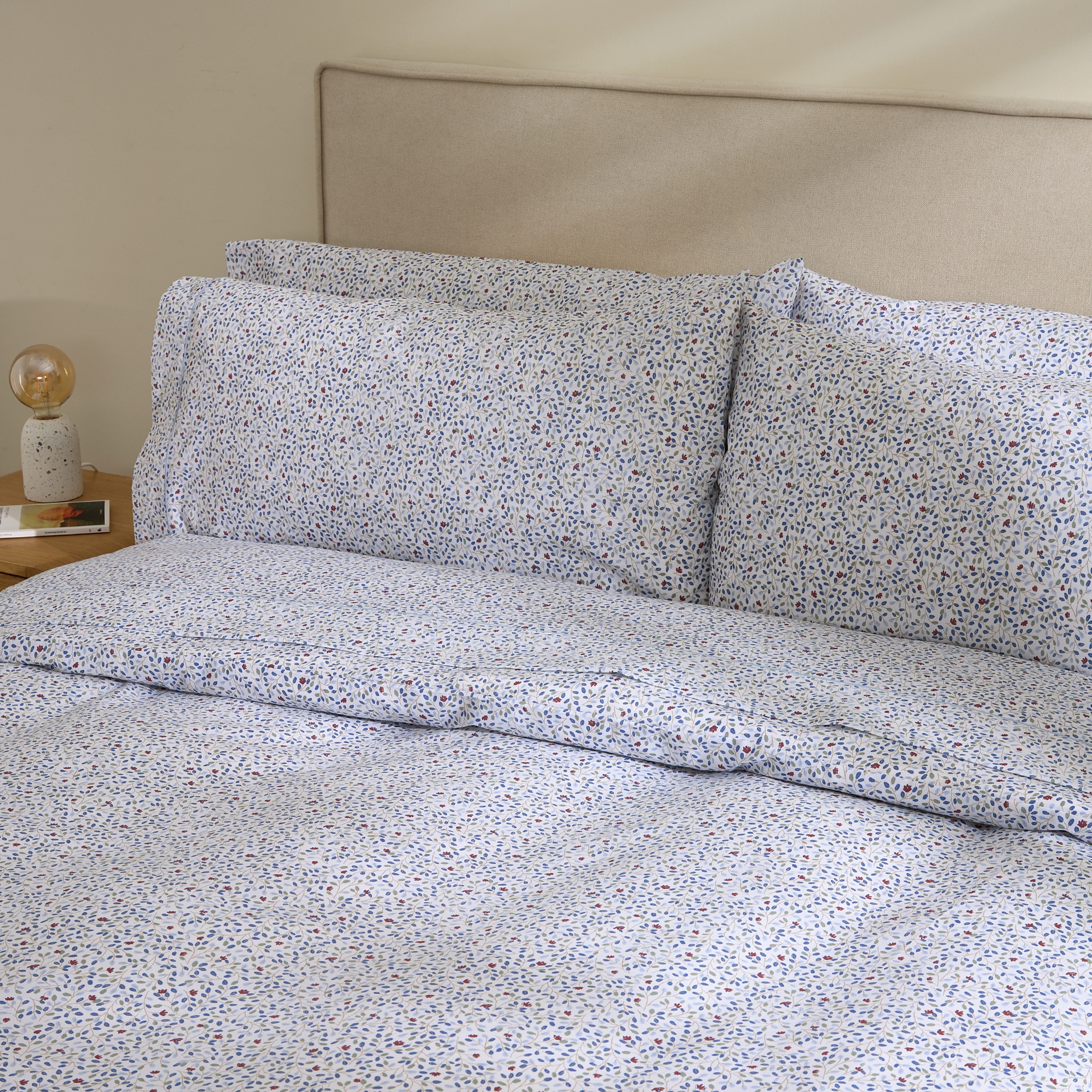 Conjunto de Lençóis com Lençol Ajustável Harper Azul-4