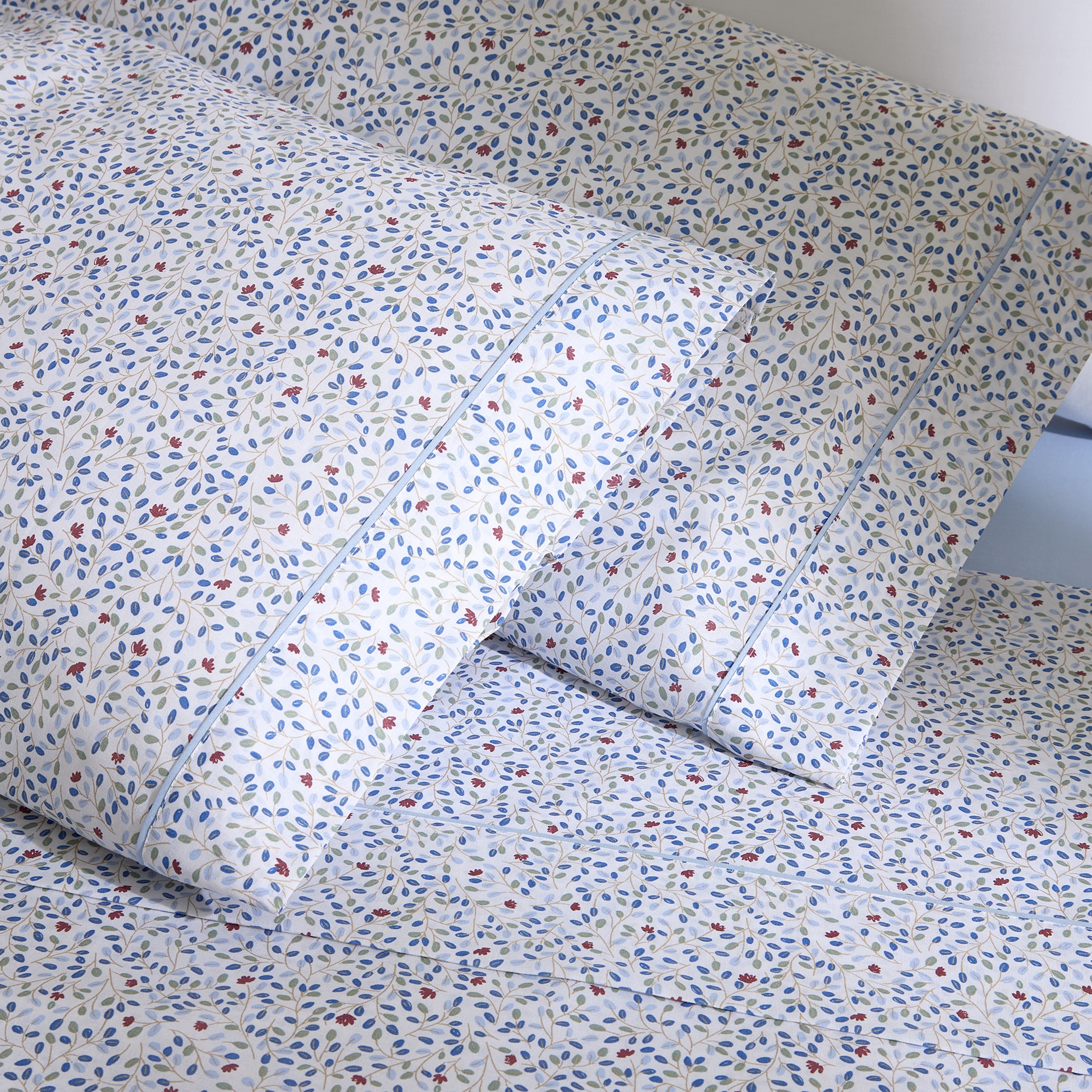 Conjunto de Lençóis com Lençol Ajustável Harper Azul-3