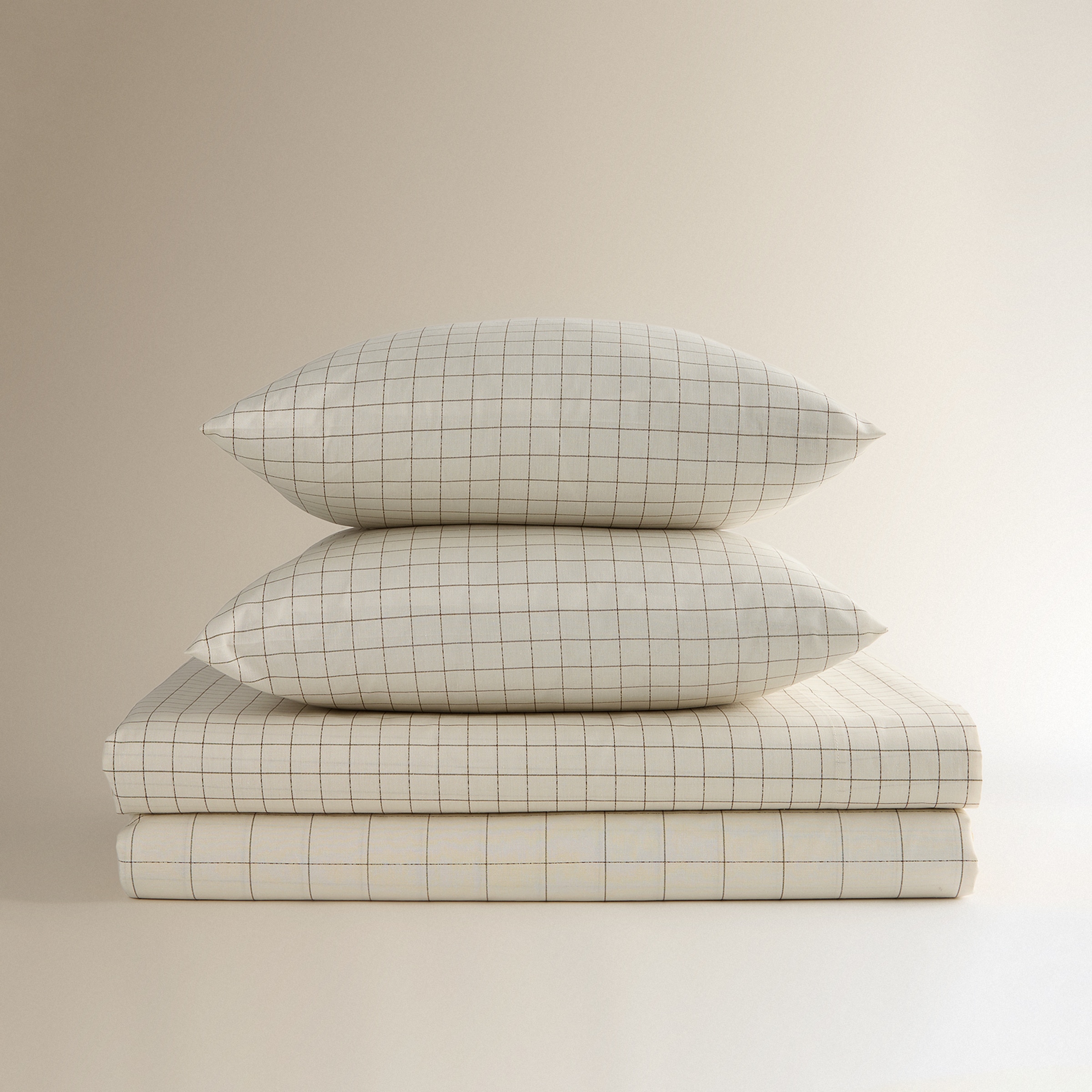 Conjunto de Lençóis com Lençol Ajustável Kaja Bege-7