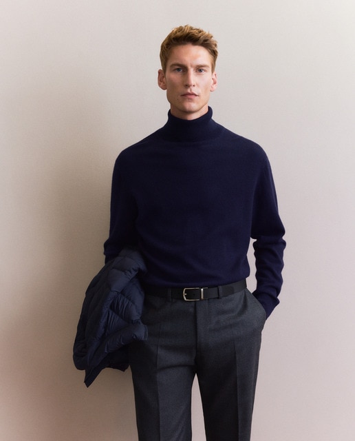 Imagen 0 de Jersey de hombre de cuello cisne liso cashmere