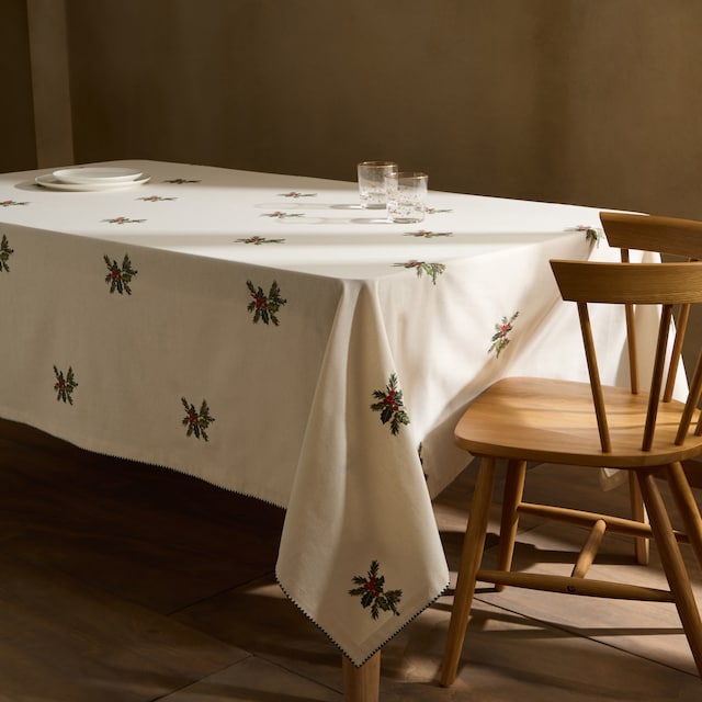 Imagem 0 de Toalha de Mesa de Algodão e Linho Holly Emb
