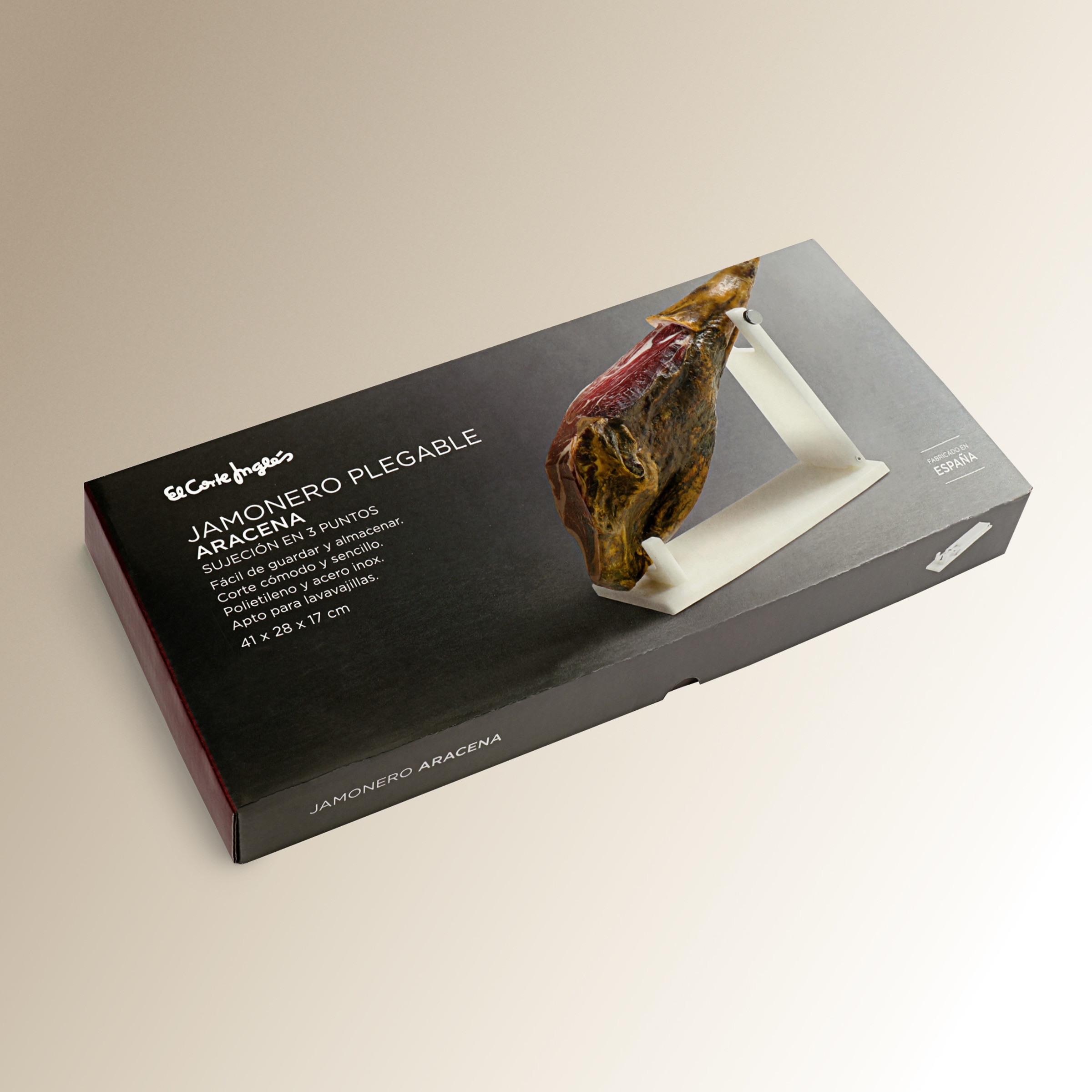 Suporte de presunto desdobrável de polietileno Aracena Branco-3