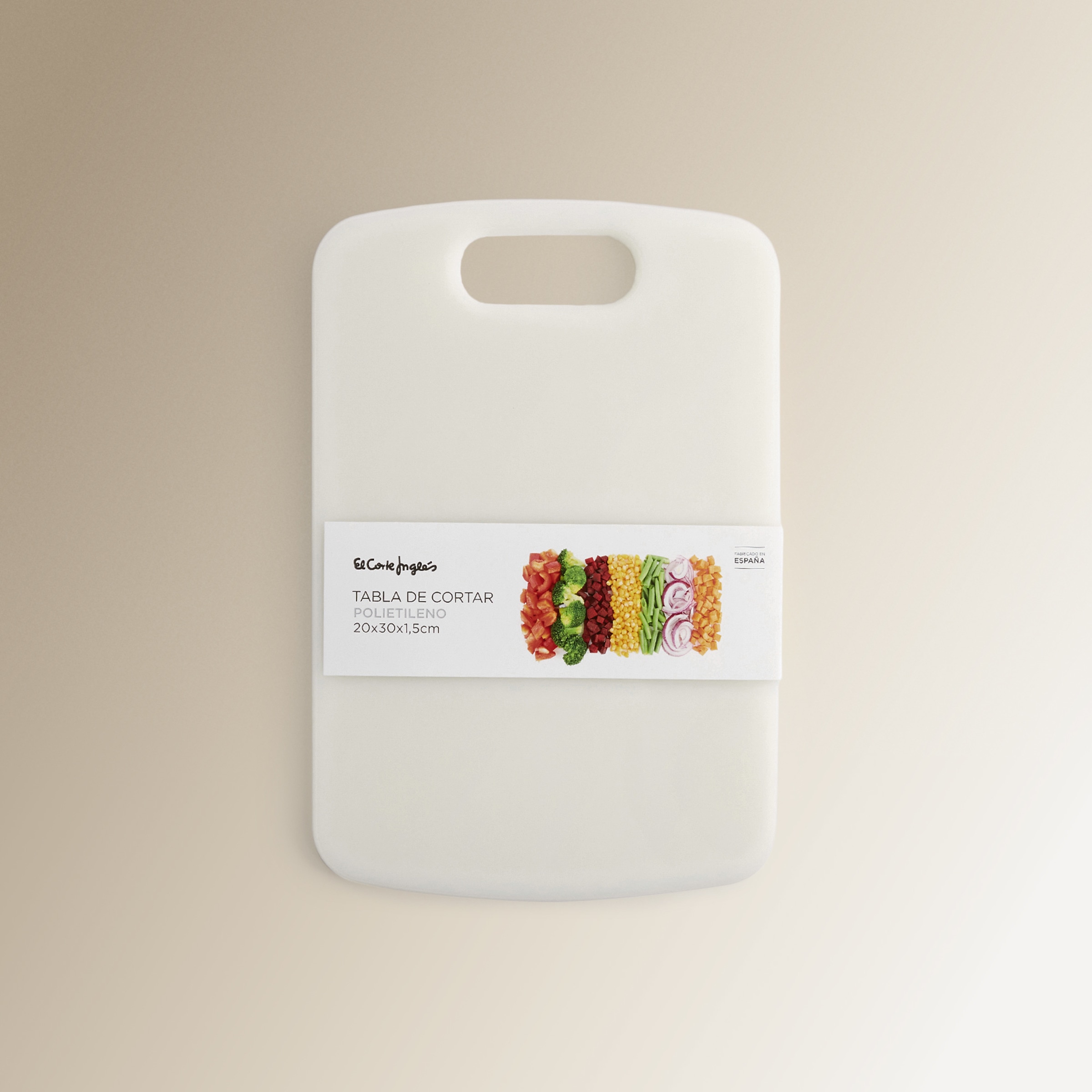 Tábua de cortar com cabo El Corte Inglés Branco-3